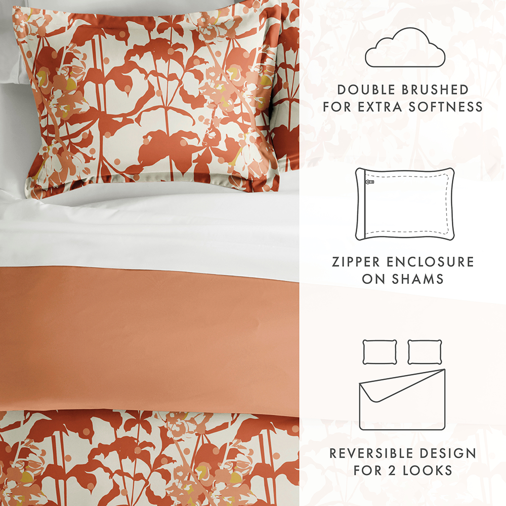 Boho Flower Pattern 3-Piece Reversible Duvet Cover Set (Sale)