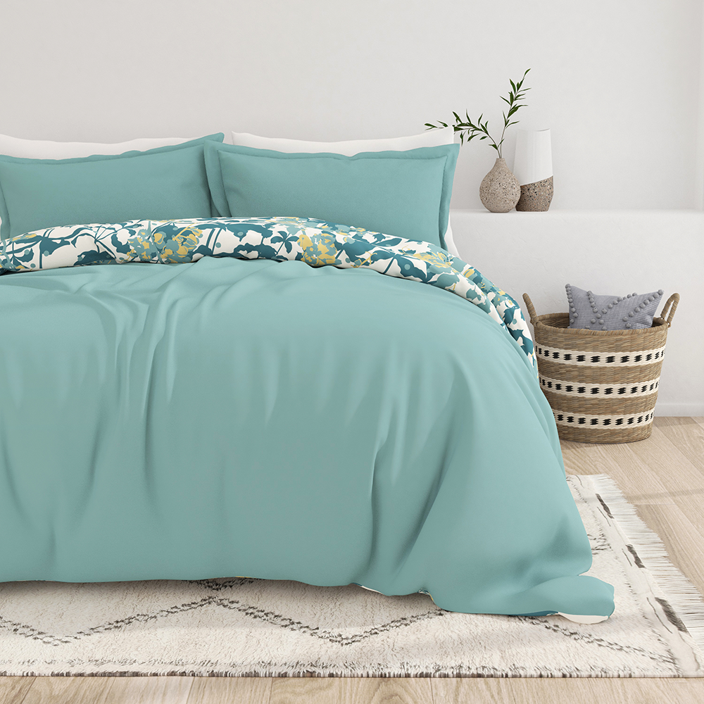 Boho Flower Pattern 3-Piece Reversible Duvet Cover Set (Sale)