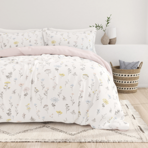 Wildflower Pattern 3-Piece Reversible Duvet Cover Set (Sale)