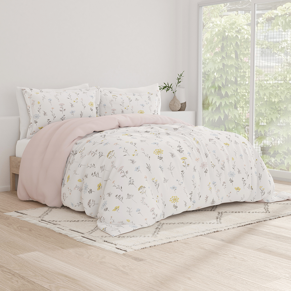 Wildflower Pattern 3-Piece Reversible Duvet Cover Set (Sale)