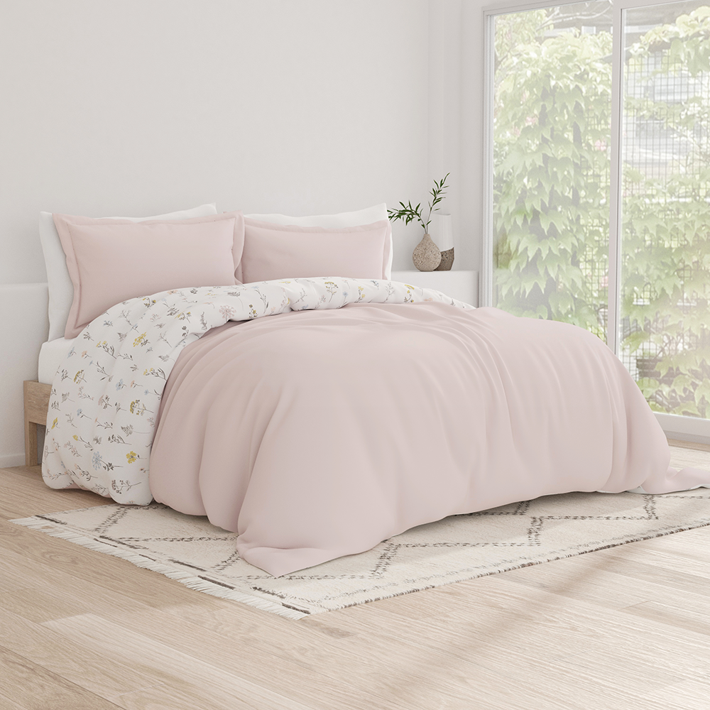 Wildflower Pattern 3-Piece Reversible Duvet Cover Set (Sale)