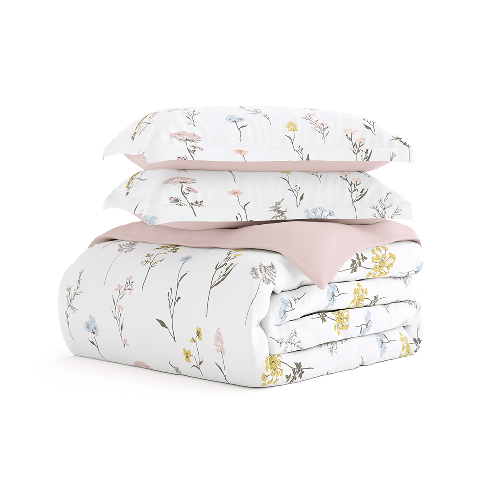 Wildflower Pattern 3-Piece Reversible Duvet Cover Set (Sale)