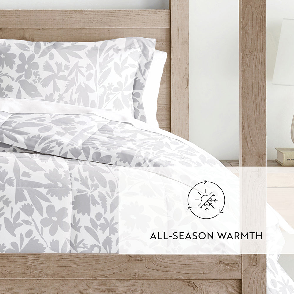 Abstract Garden Patterned Down-Alternative Comforter Set (Sale)
