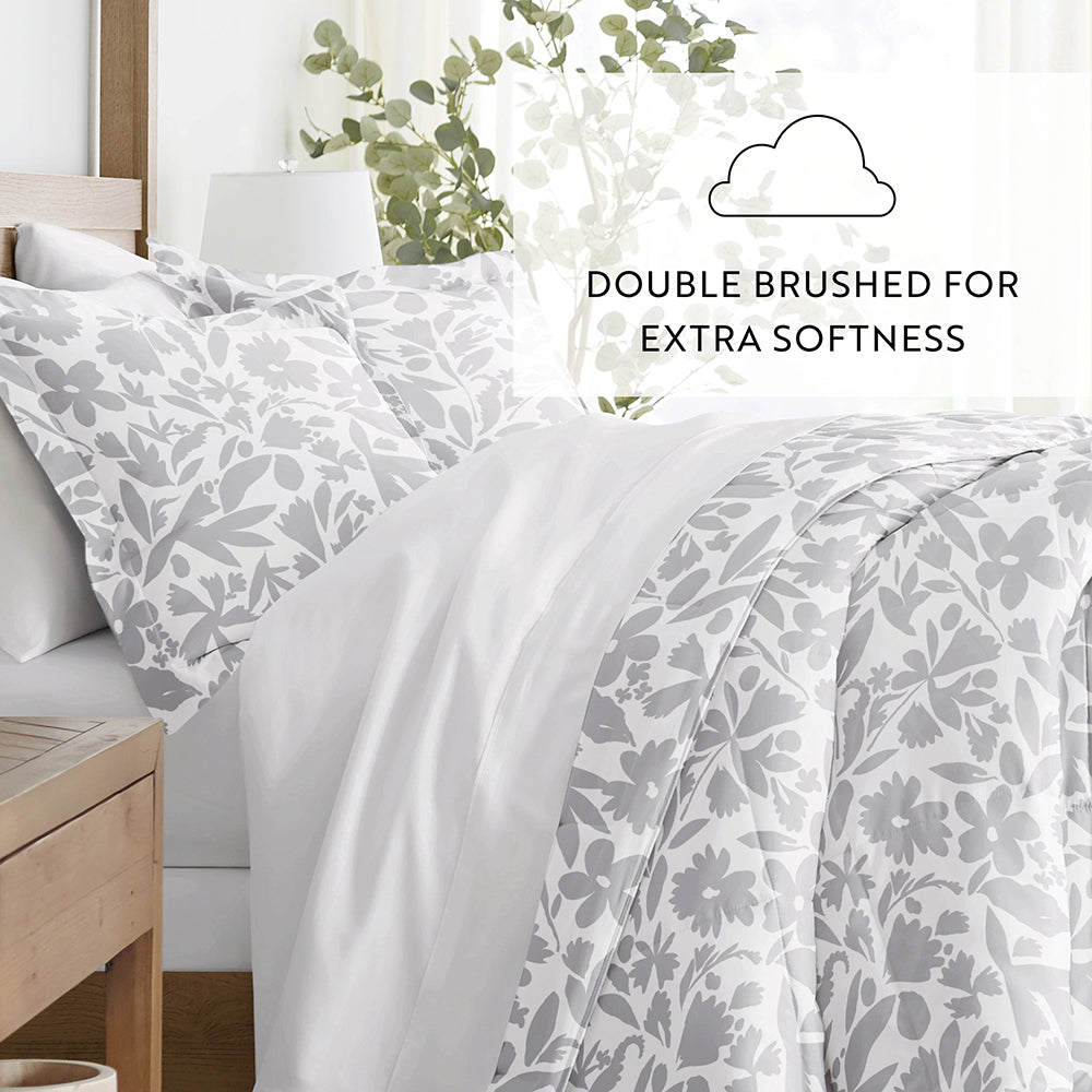 Abstract Garden Patterned Down-Alternative Comforter Set (Sale)