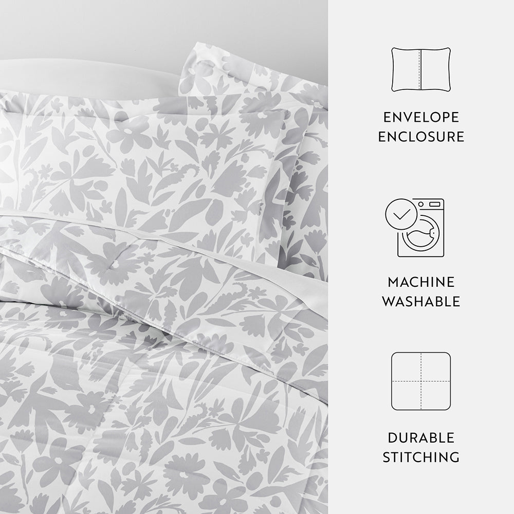 Abstract Garden Patterned Down-Alternative Comforter Set (Sale)
