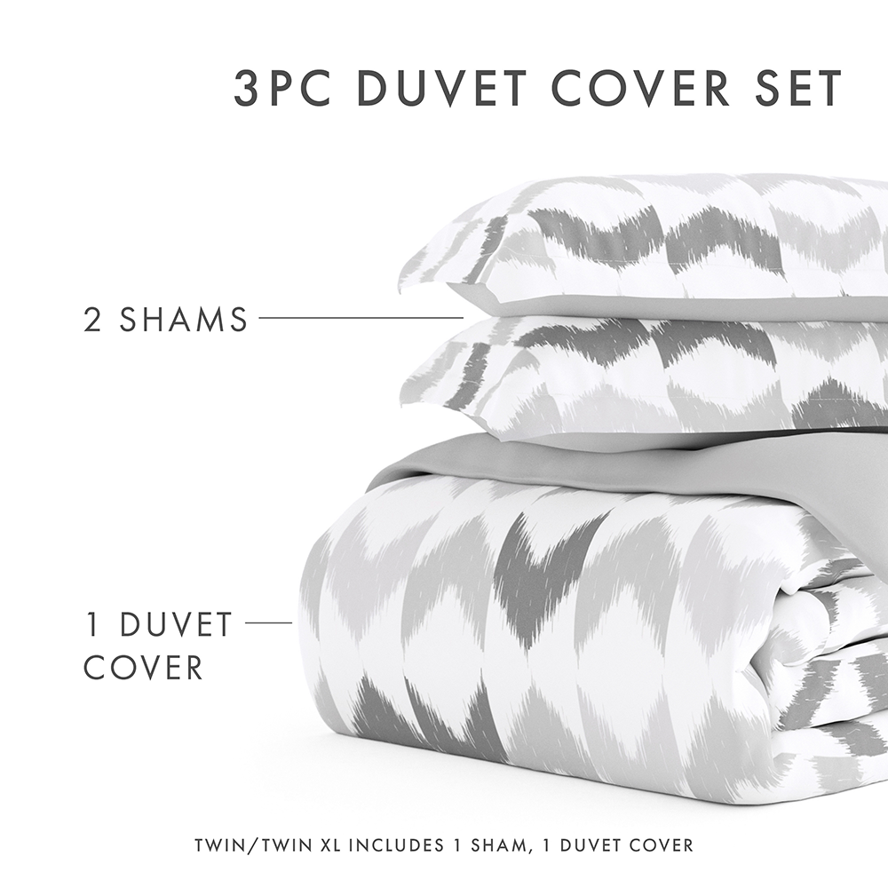 Chevron Sleep Pattern 3-Piece Reversible Duvet Cover Set (Sale)