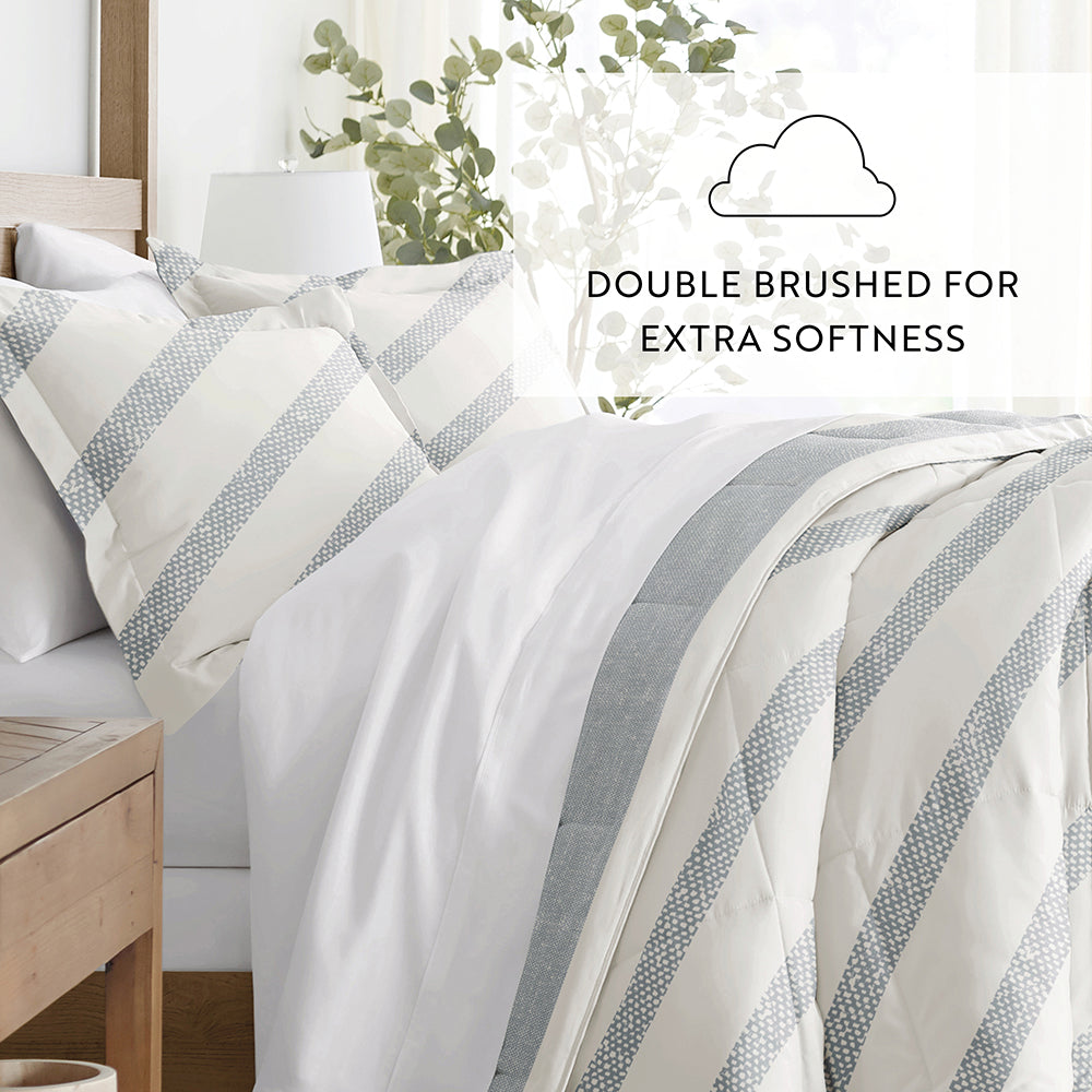 Distressed Stripe Reversible Down-Alternative Comforter Set (Sale)
