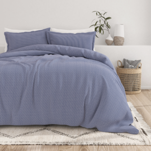Blue Diamond Pattern 3-Piece Duvet Cover Set (Sale)