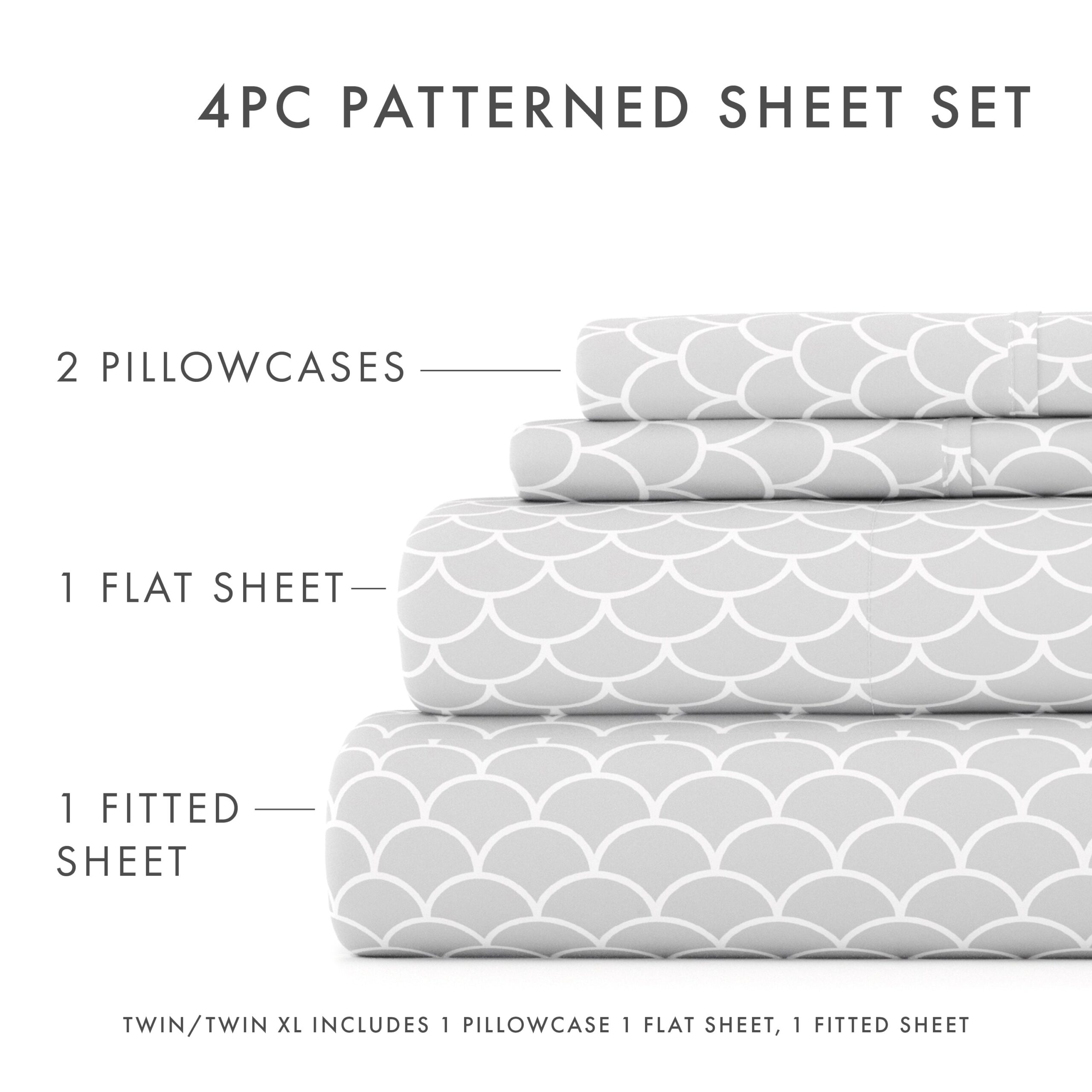 Scallops Pattern 4-Piece Sheet Set (Sale)