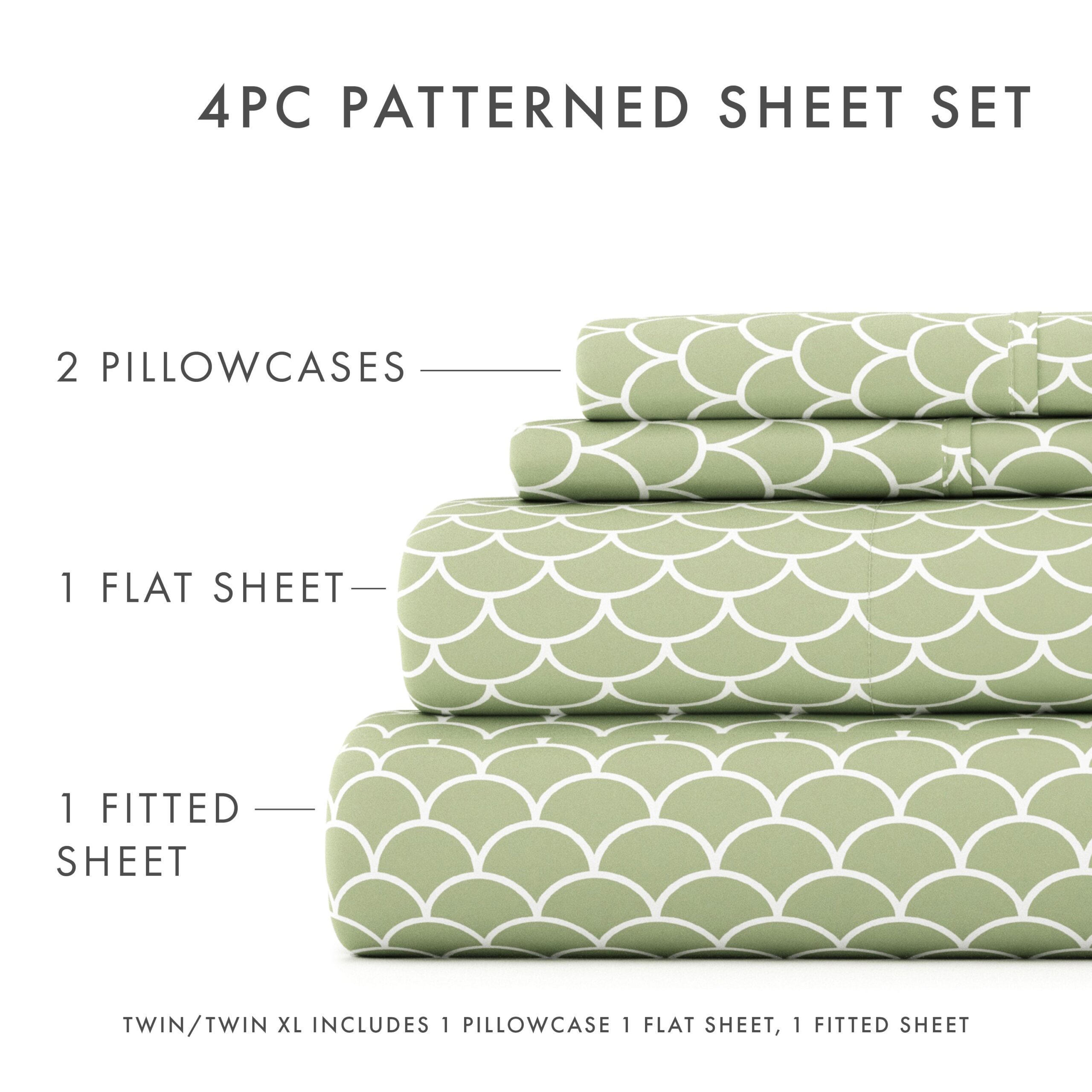 Scallops Pattern 4-Piece Sheet Set (Sale)