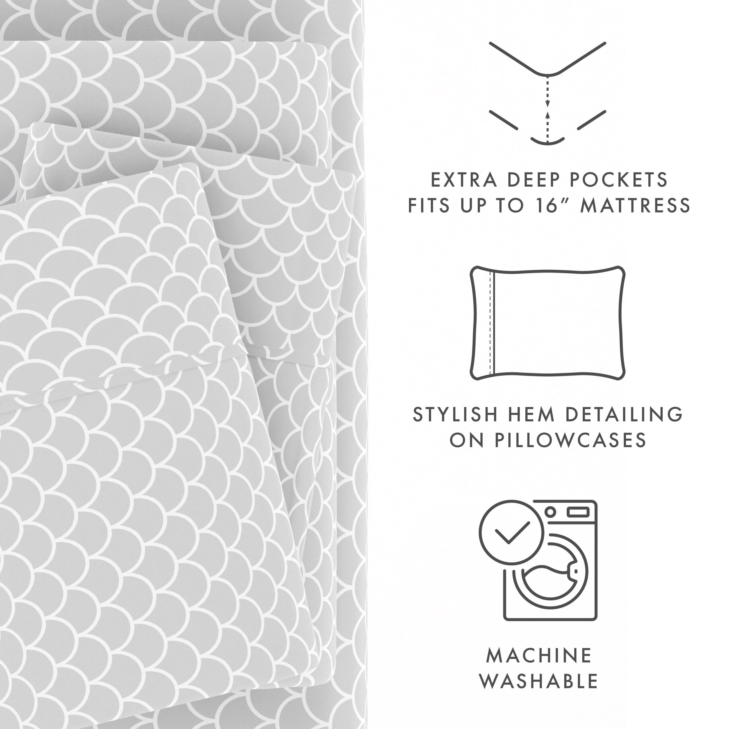 Scallops Pattern 4-Piece Sheet Set (Sale)
