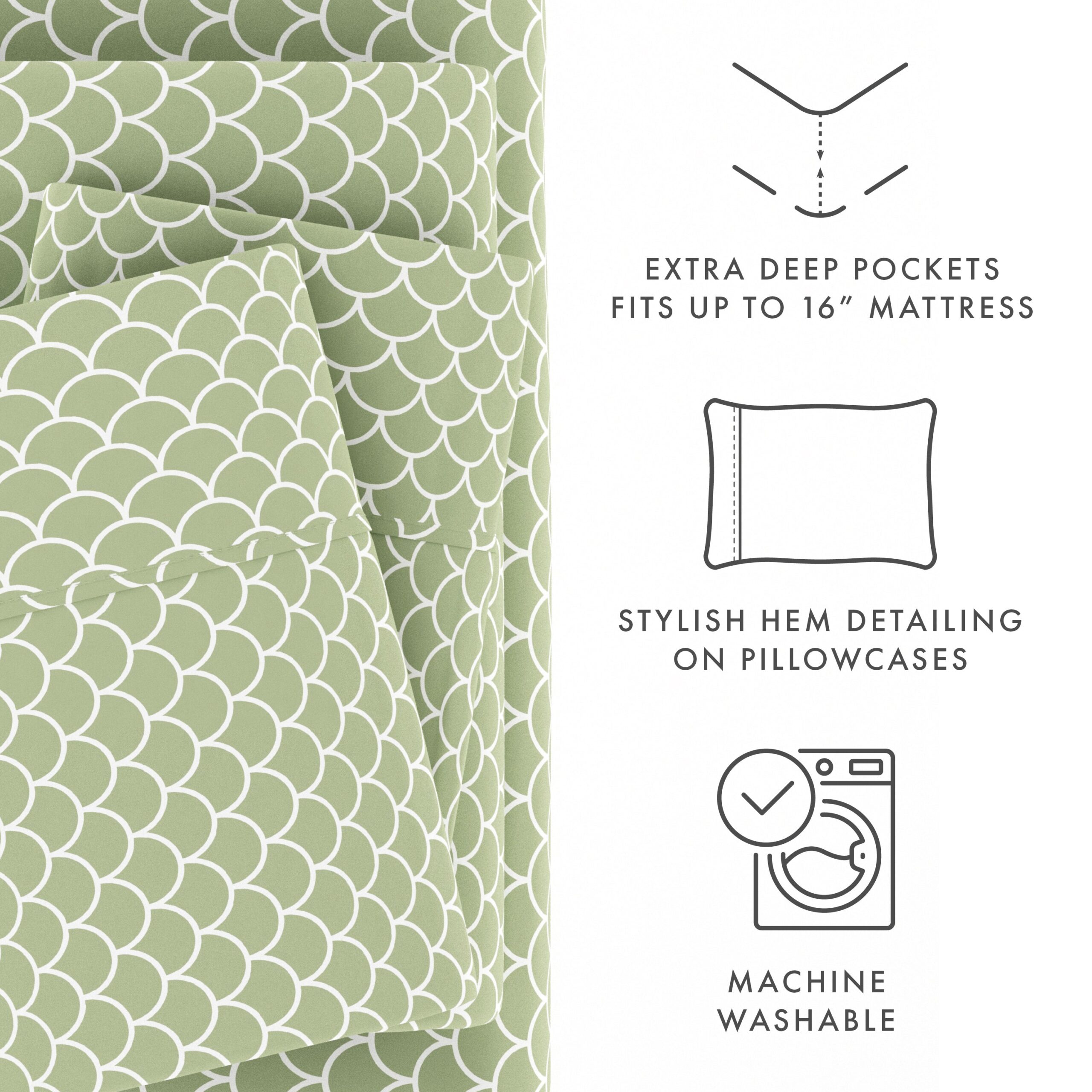Scallops Pattern 4-Piece Sheet Set (Sale)