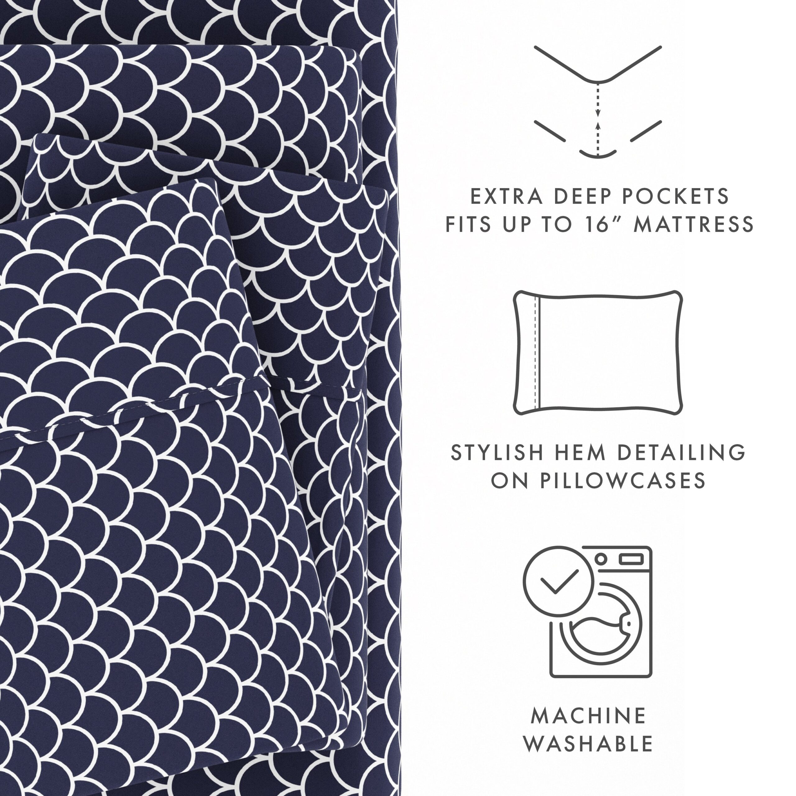 Scallops Pattern 4-Piece Sheet Set (Sale)