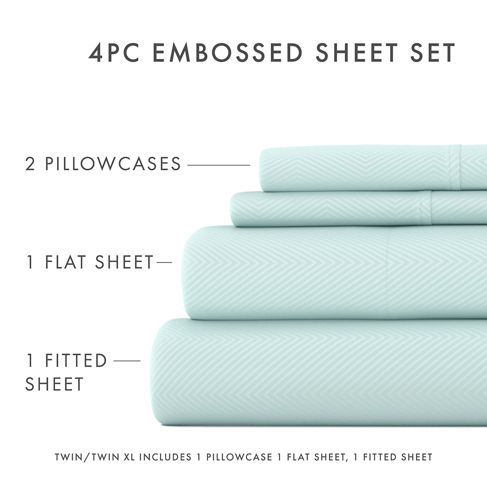 Chevron Embossed 4-Piece Sheet Set (Sale)