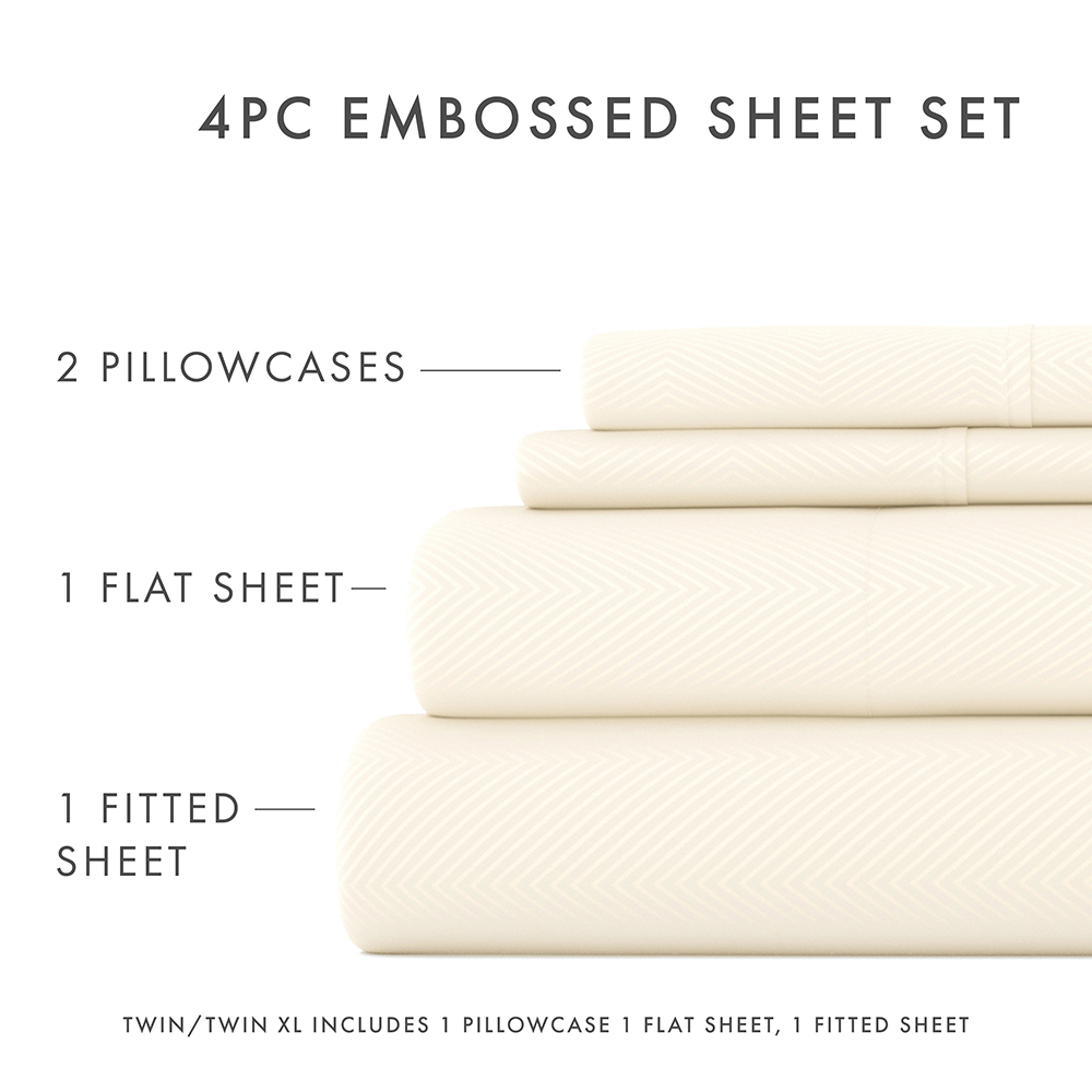 Chevron Embossed 4-Piece Sheet Set (Sale)