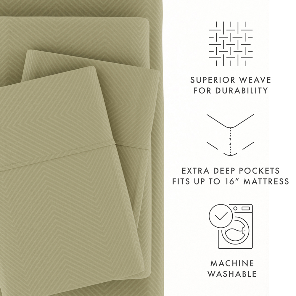 Chevron Embossed 4-Piece Sheet Set (Sale)