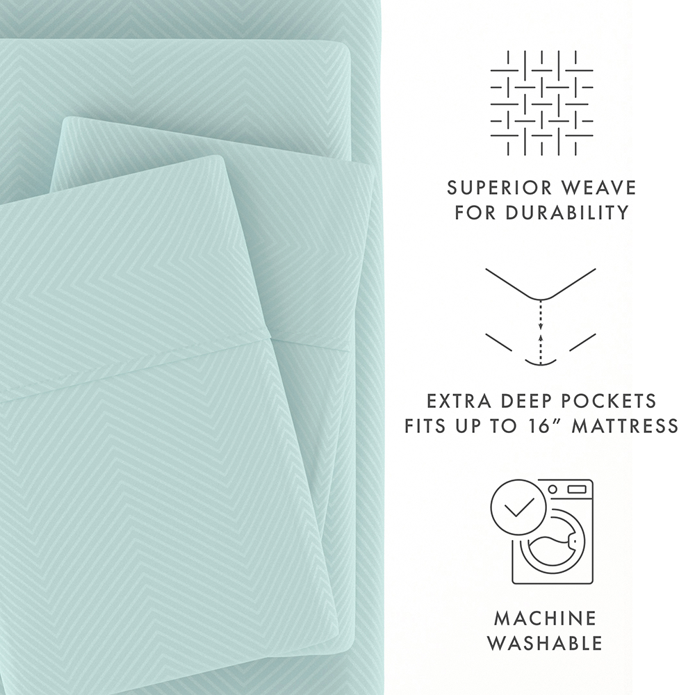 Chevron Embossed 4-Piece Sheet Set (Sale)