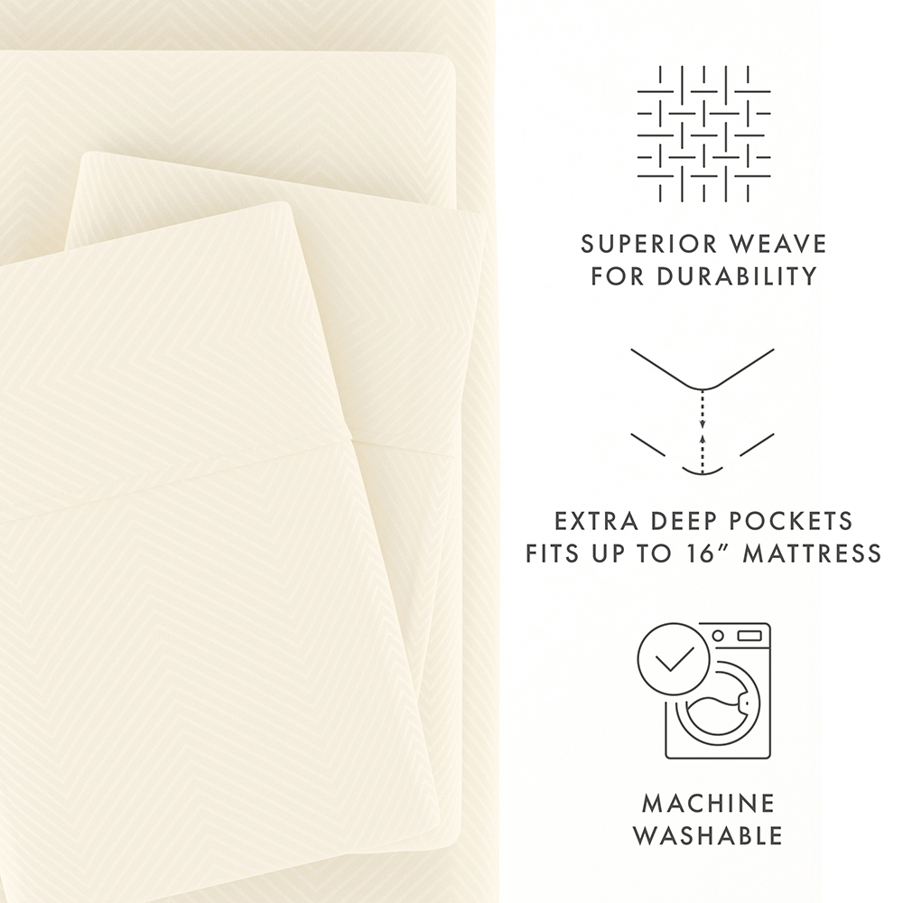 Chevron Embossed 4-Piece Sheet Set (Sale)