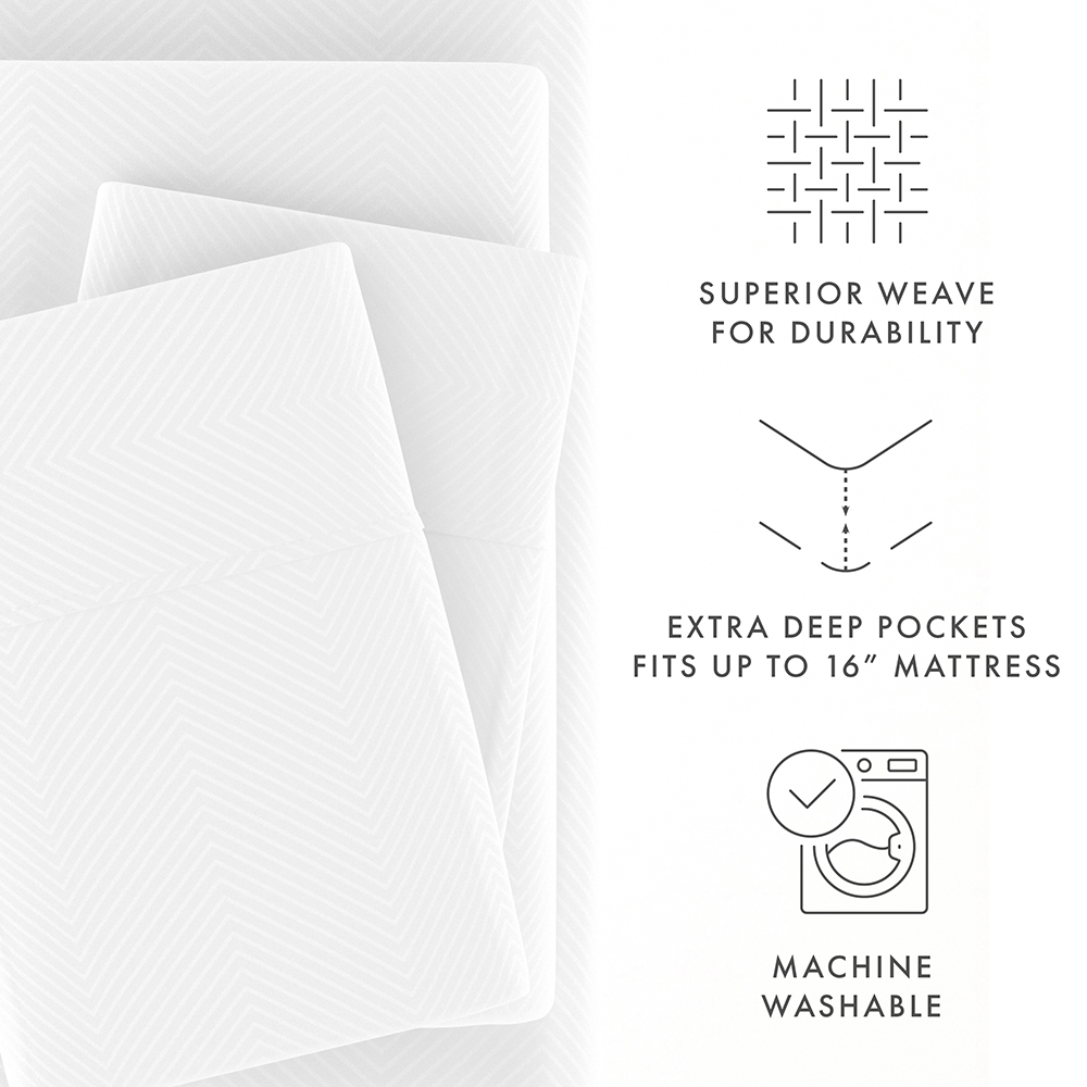 Chevron Embossed 4-Piece Sheet Set (Sale)