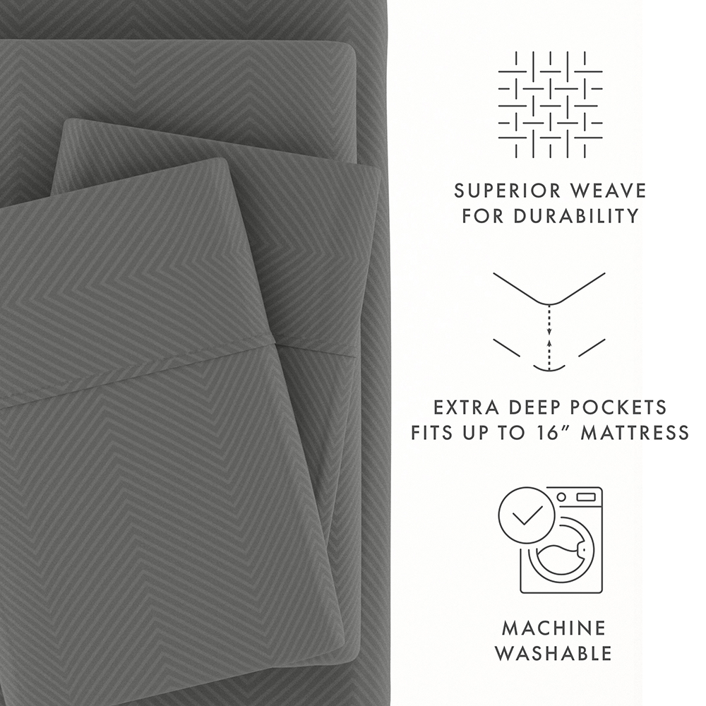 Chevron Embossed 4-Piece Sheet Set (Sale)