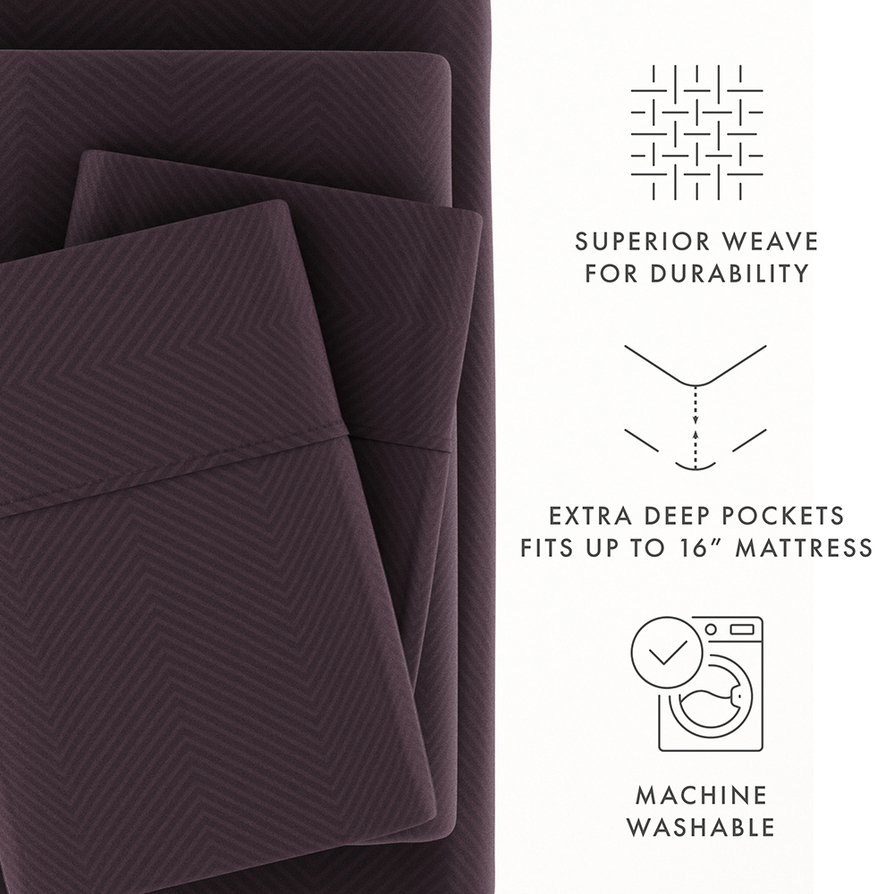 Chevron Embossed 4-Piece Sheet Set (Sale)