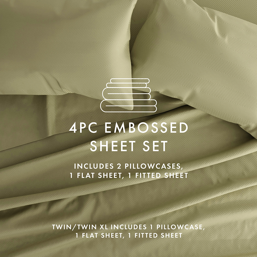 Chevron Embossed 4-Piece Sheet Set (Sale)