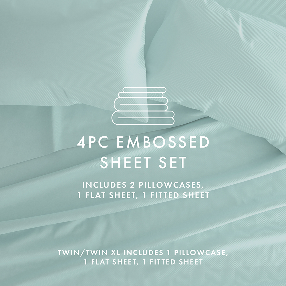 Chevron Embossed 4-Piece Sheet Set (Sale)