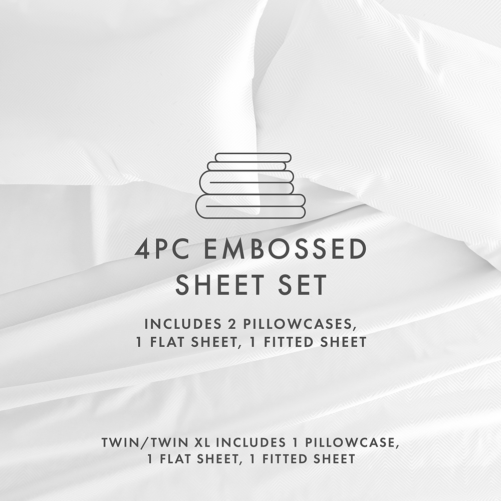 Chevron Embossed 4-Piece Sheet Set (Sale)