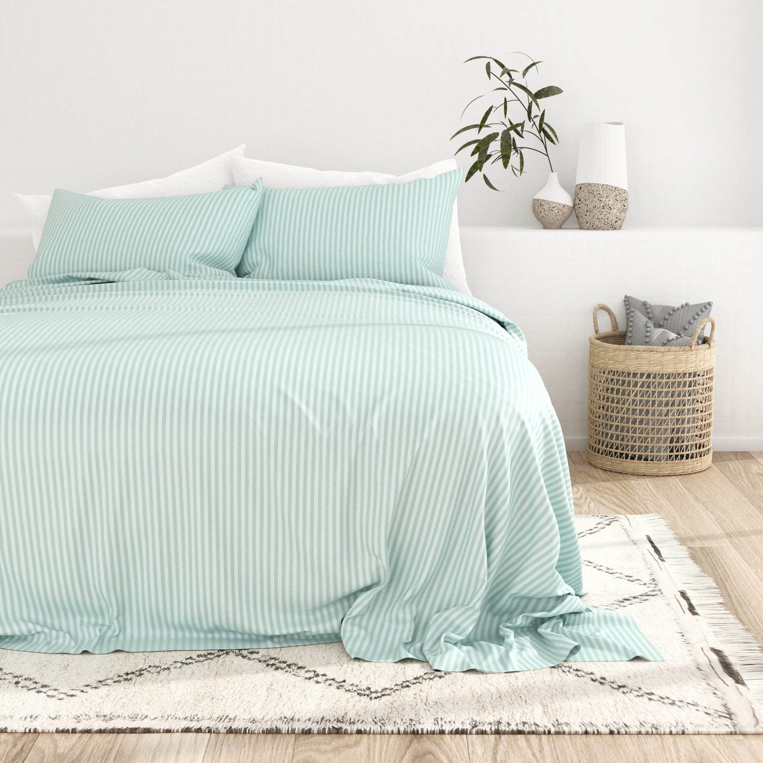 Striped Embossed 4-Piece Sheet Set - Sale