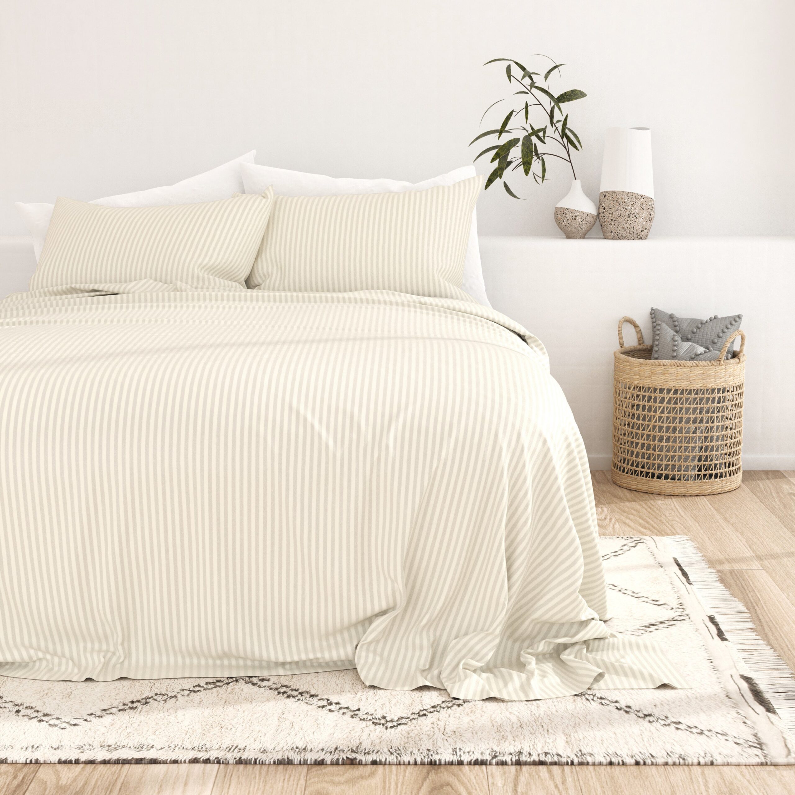 Striped Embossed 4-Piece Sheet Set - Sale