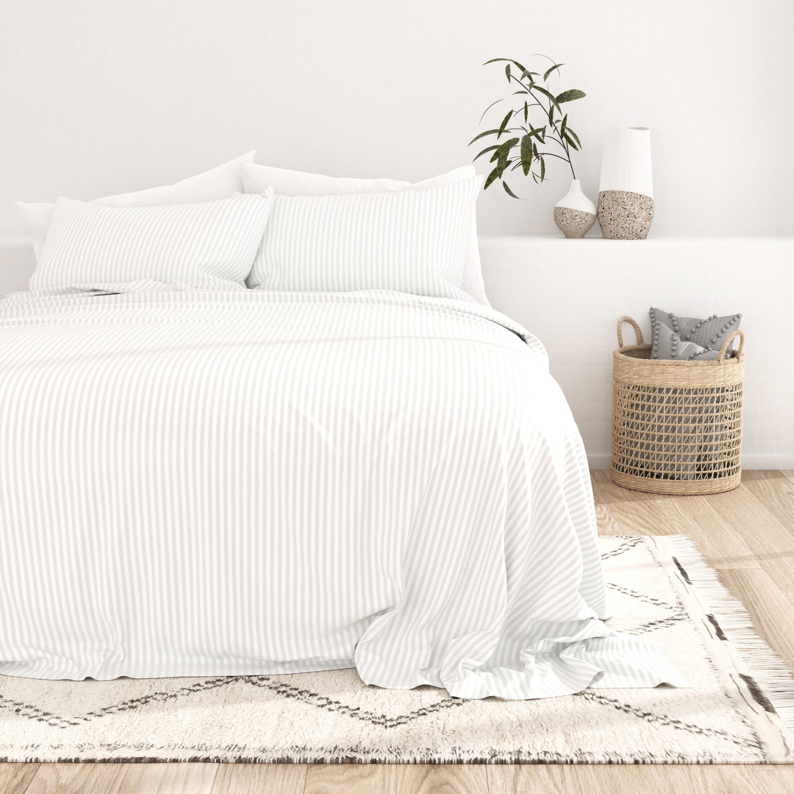 Striped Embossed 4-Piece Sheet Set - Sale
