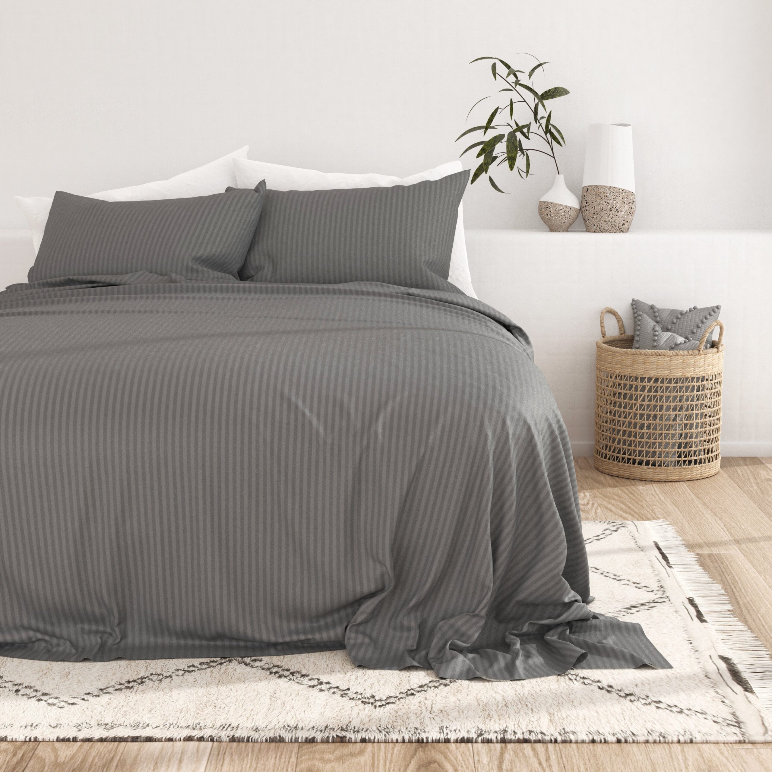 Striped Embossed 4-Piece Sheet Set - Sale