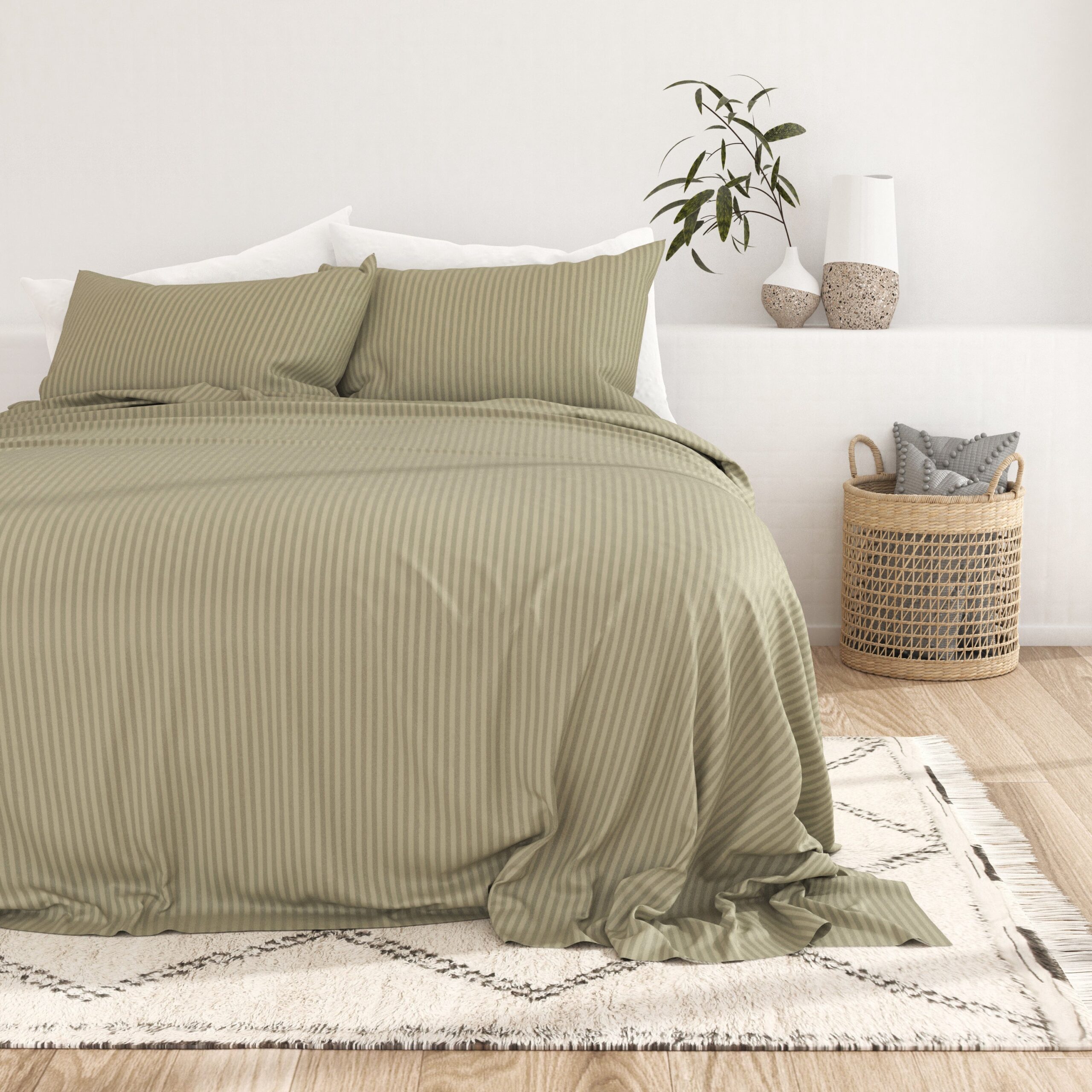 Striped Embossed 4-Piece Sheet Set - Sale