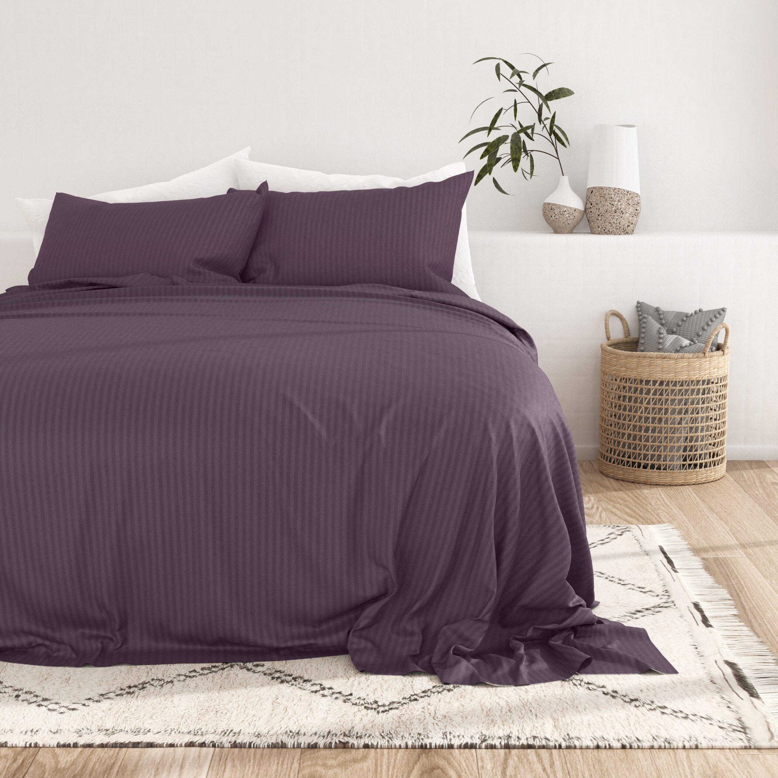 Striped Embossed 4-Piece Sheet Set - Sale