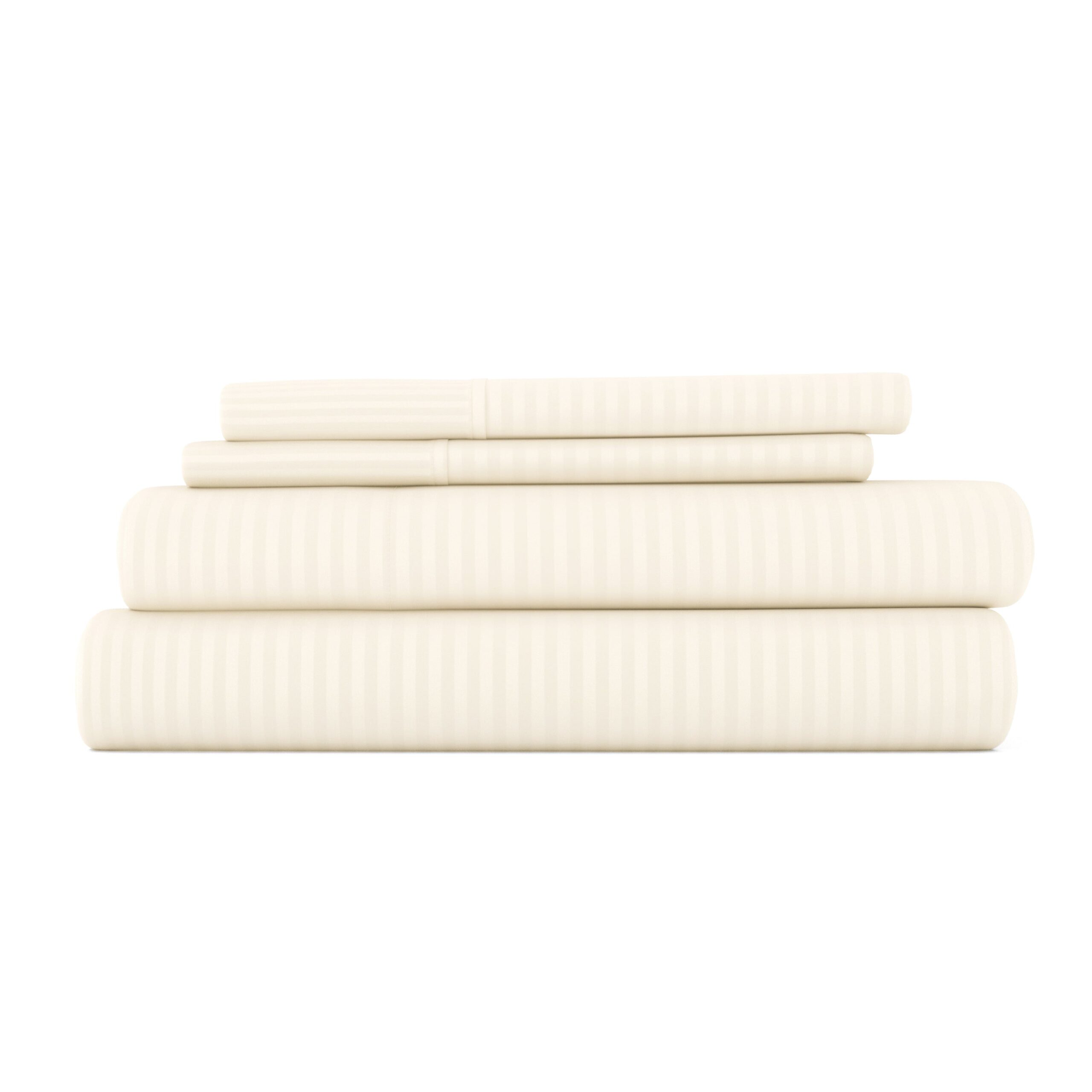 Striped Embossed 4-Piece Sheet Set - Sale