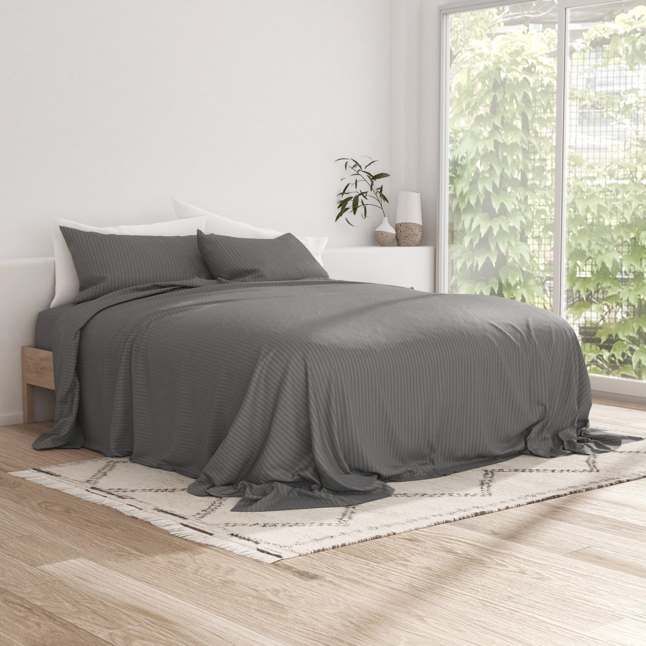 Striped Embossed 4-Piece Sheet Set - Sale