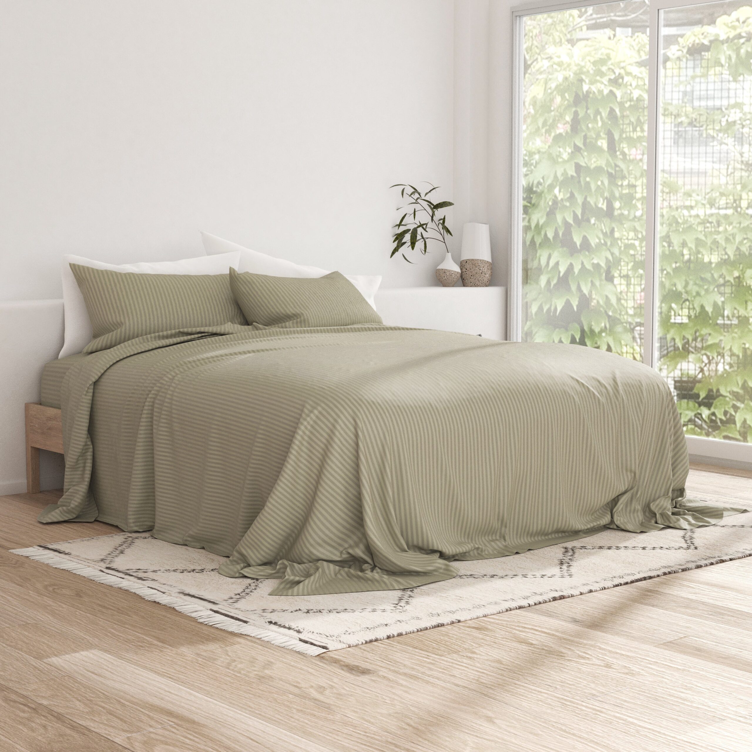 Striped Embossed 4-Piece Sheet Set - Sale