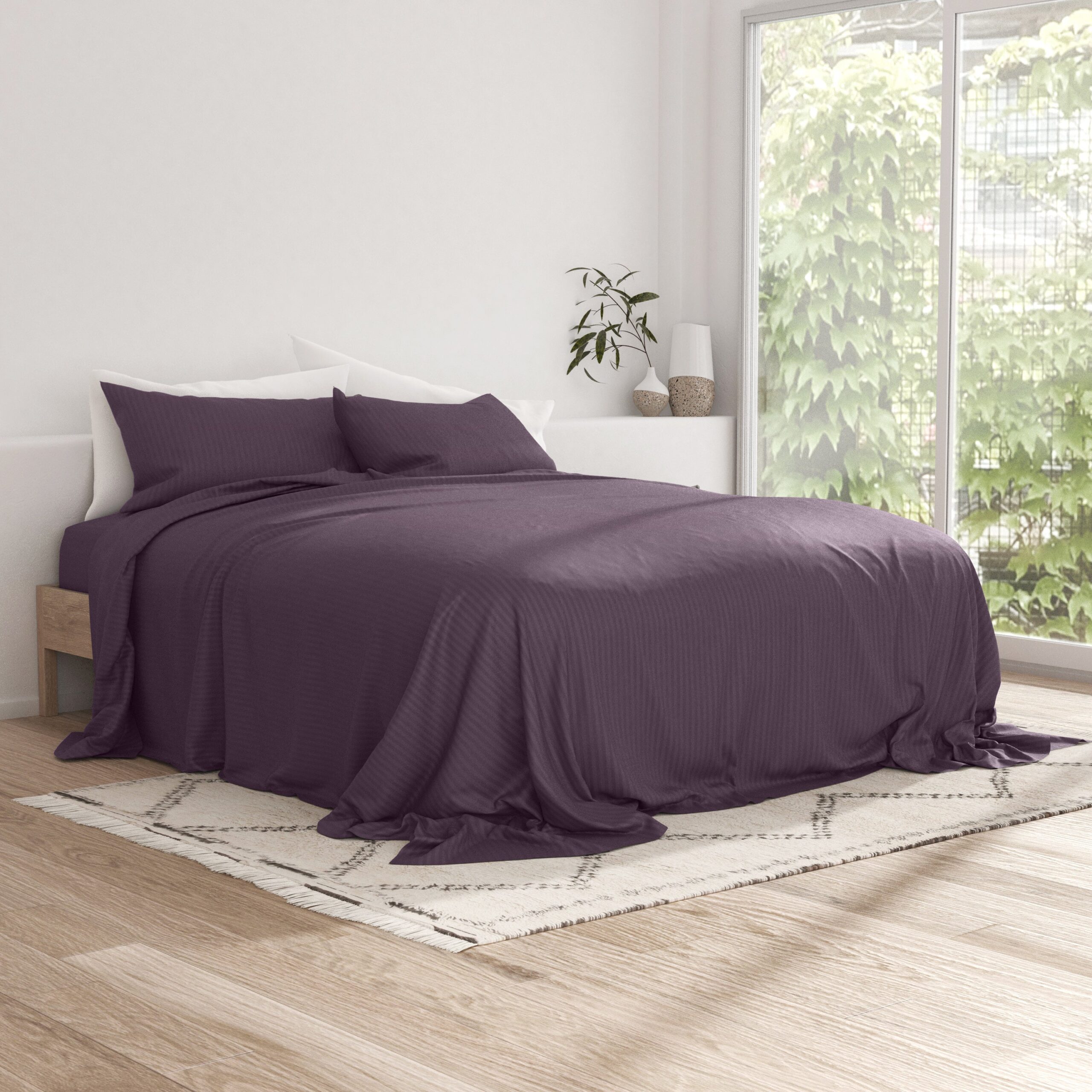 Striped Embossed 4-Piece Sheet Set - Sale