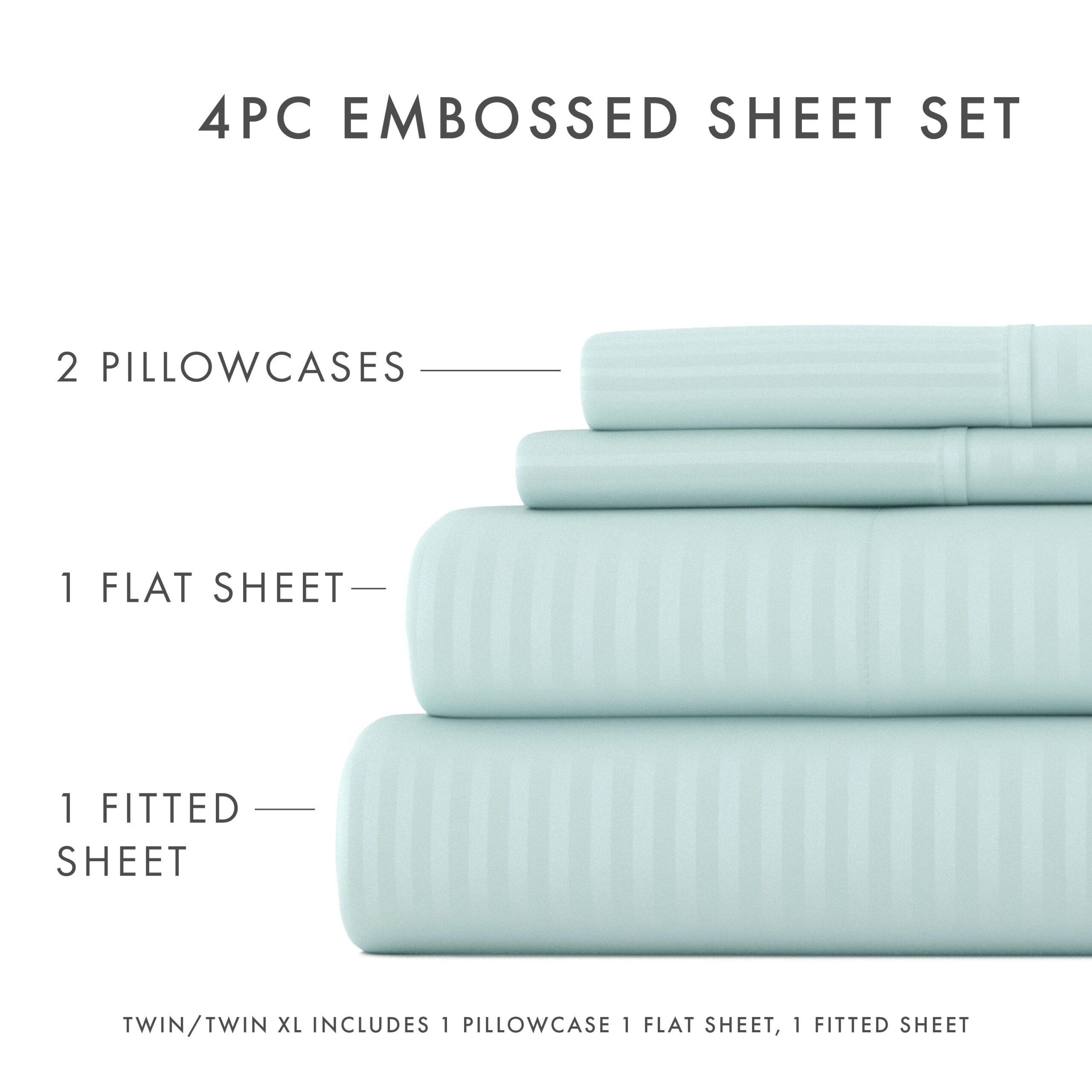 Striped Embossed 4-Piece Sheet Set - Sale