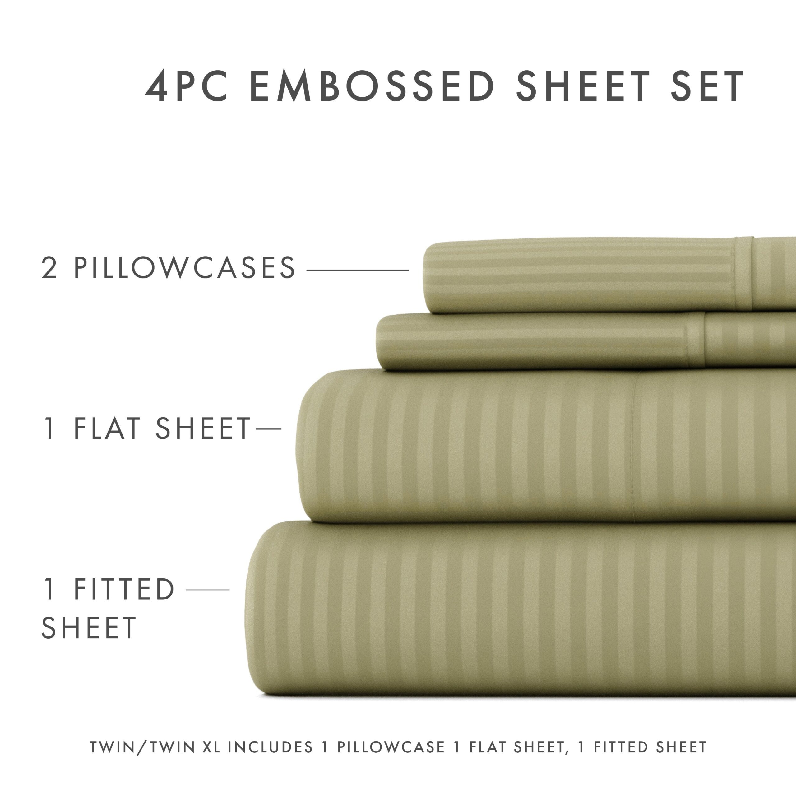 Striped Embossed 4-Piece Sheet Set - Sale