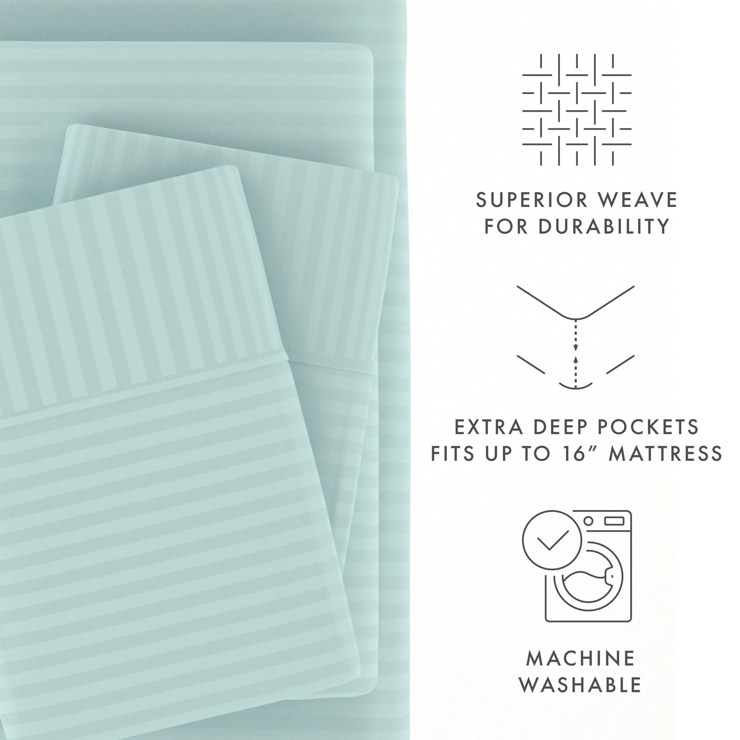 Striped Embossed 4-Piece Sheet Set - Sale