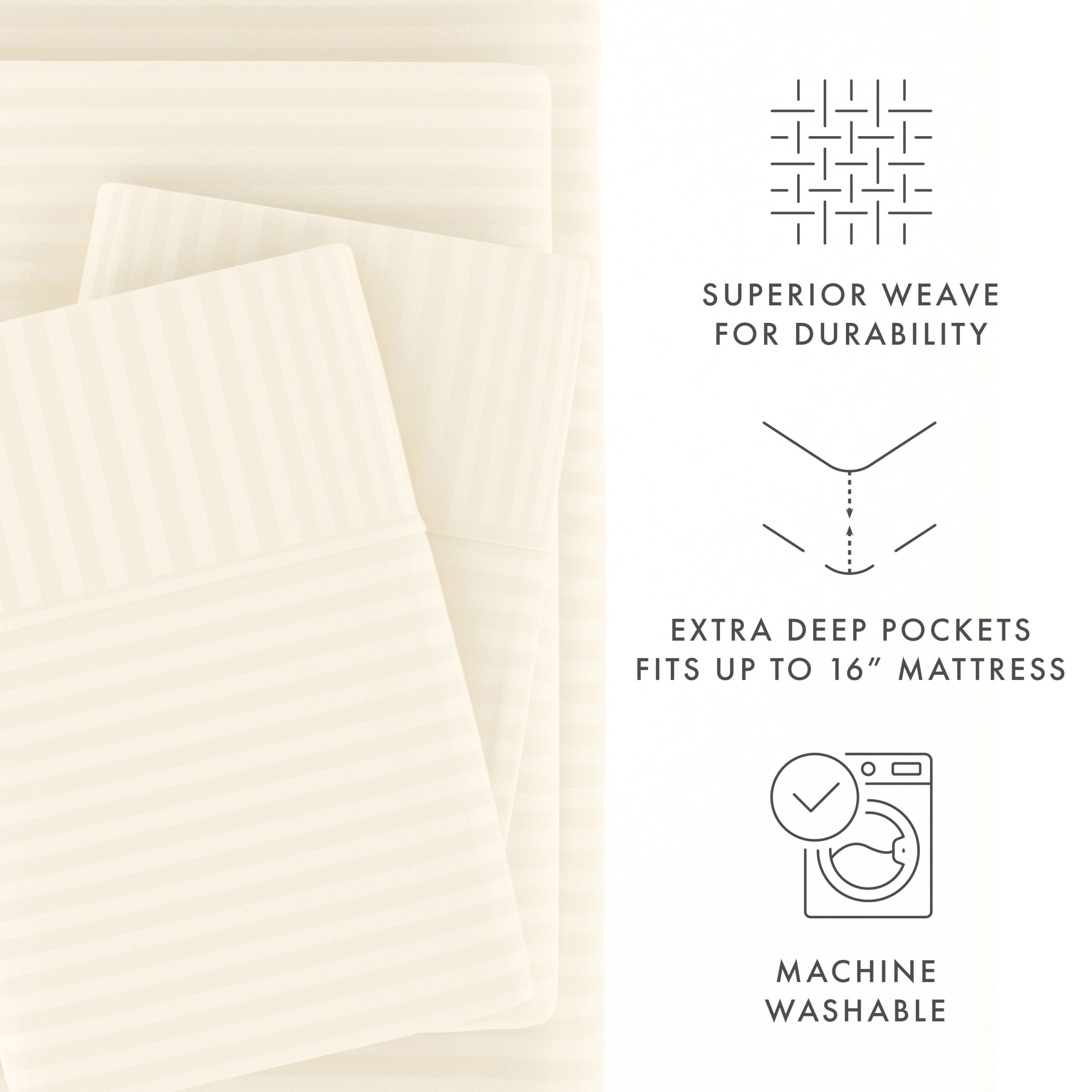 Striped Embossed 4-Piece Sheet Set - Sale