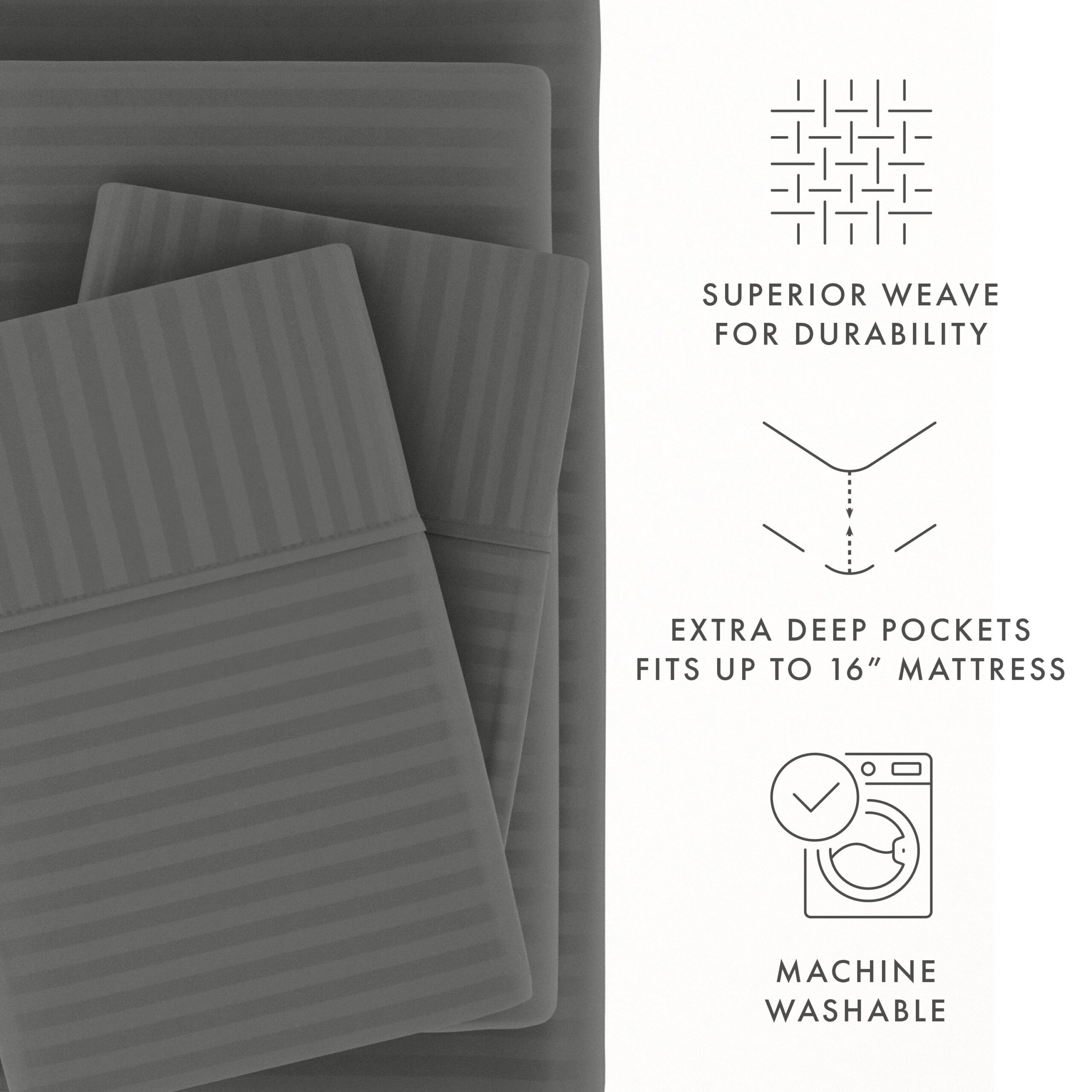 Striped Embossed 4-Piece Sheet Set - Sale