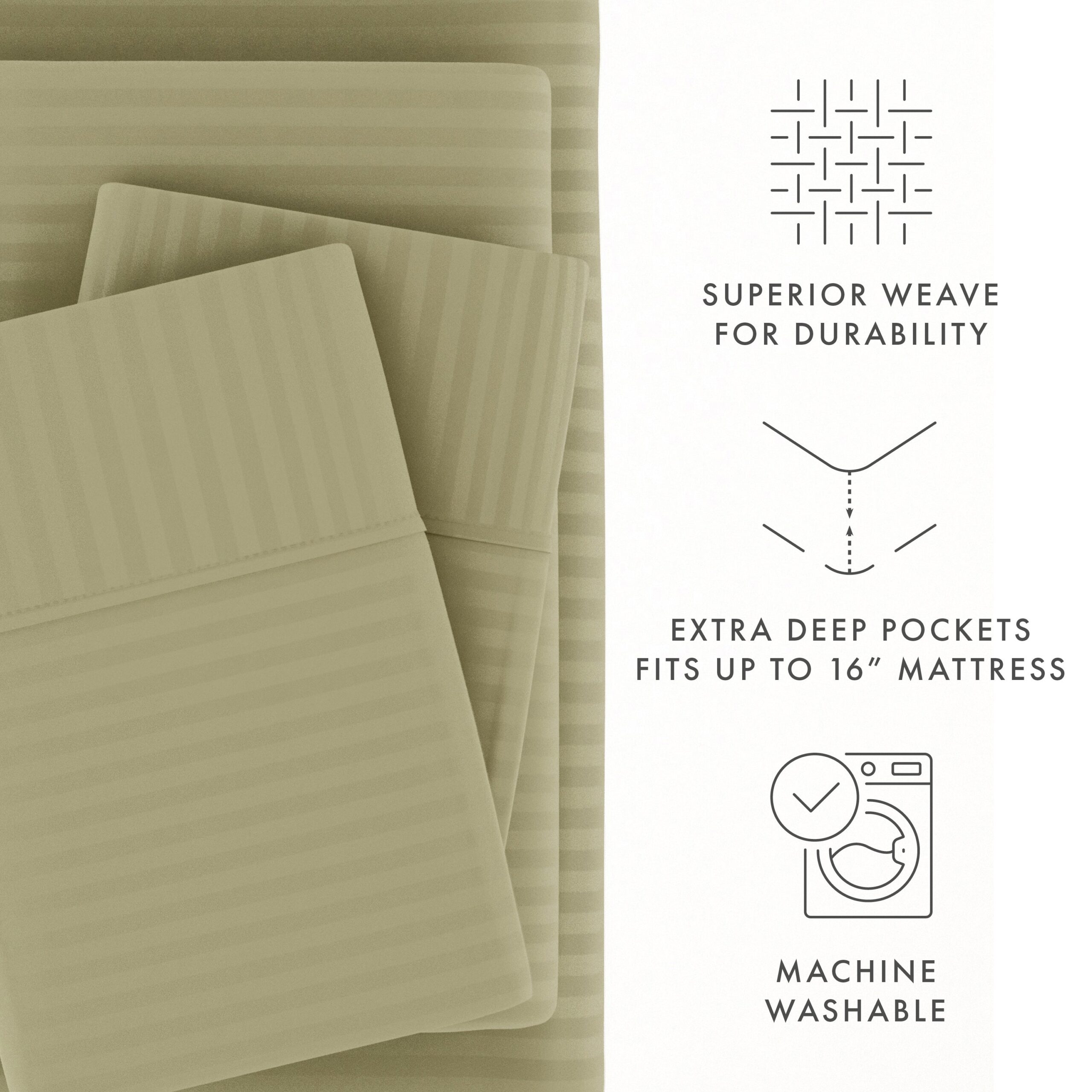 Striped Embossed 4-Piece Sheet Set - Sale