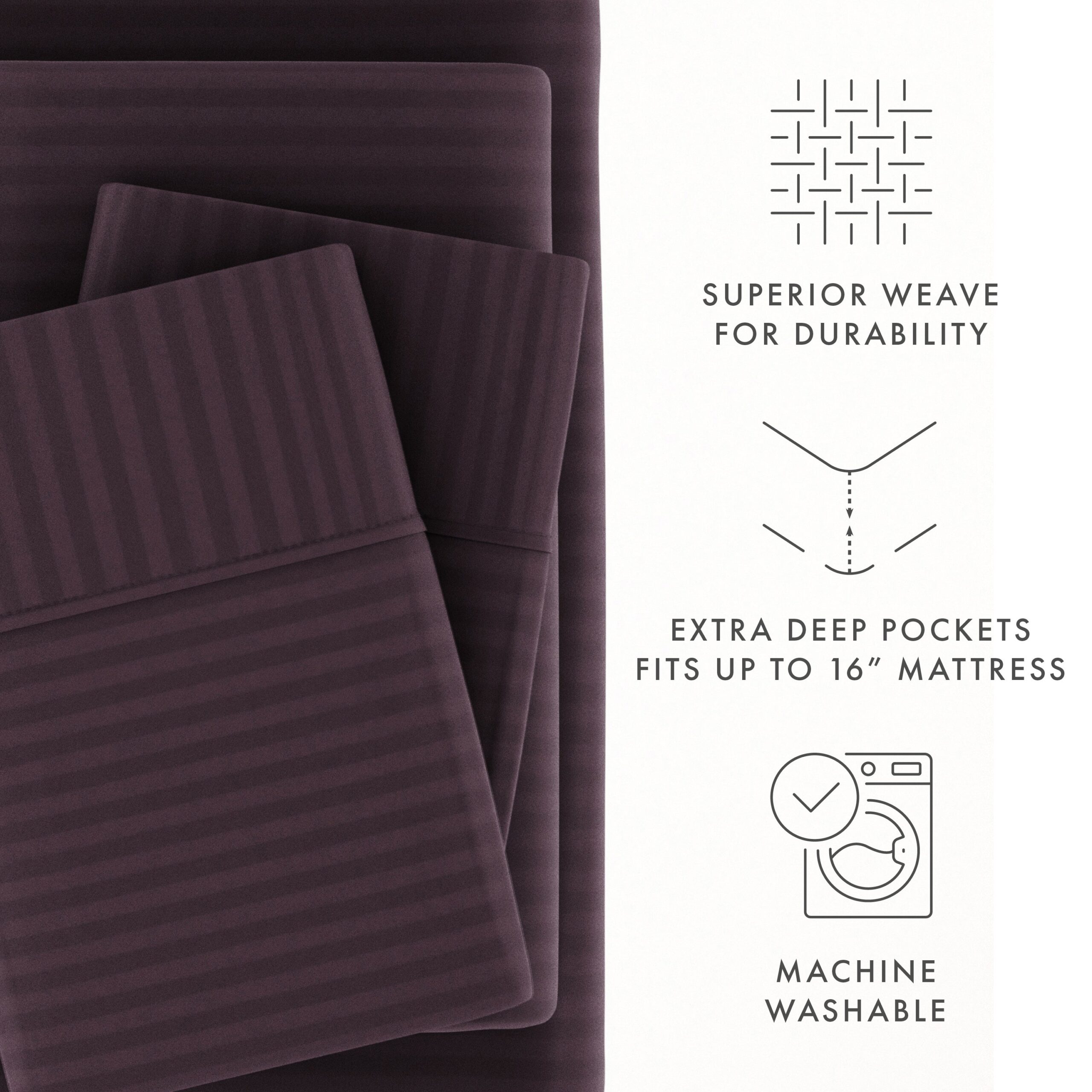 Striped Embossed 4-Piece Sheet Set - Sale