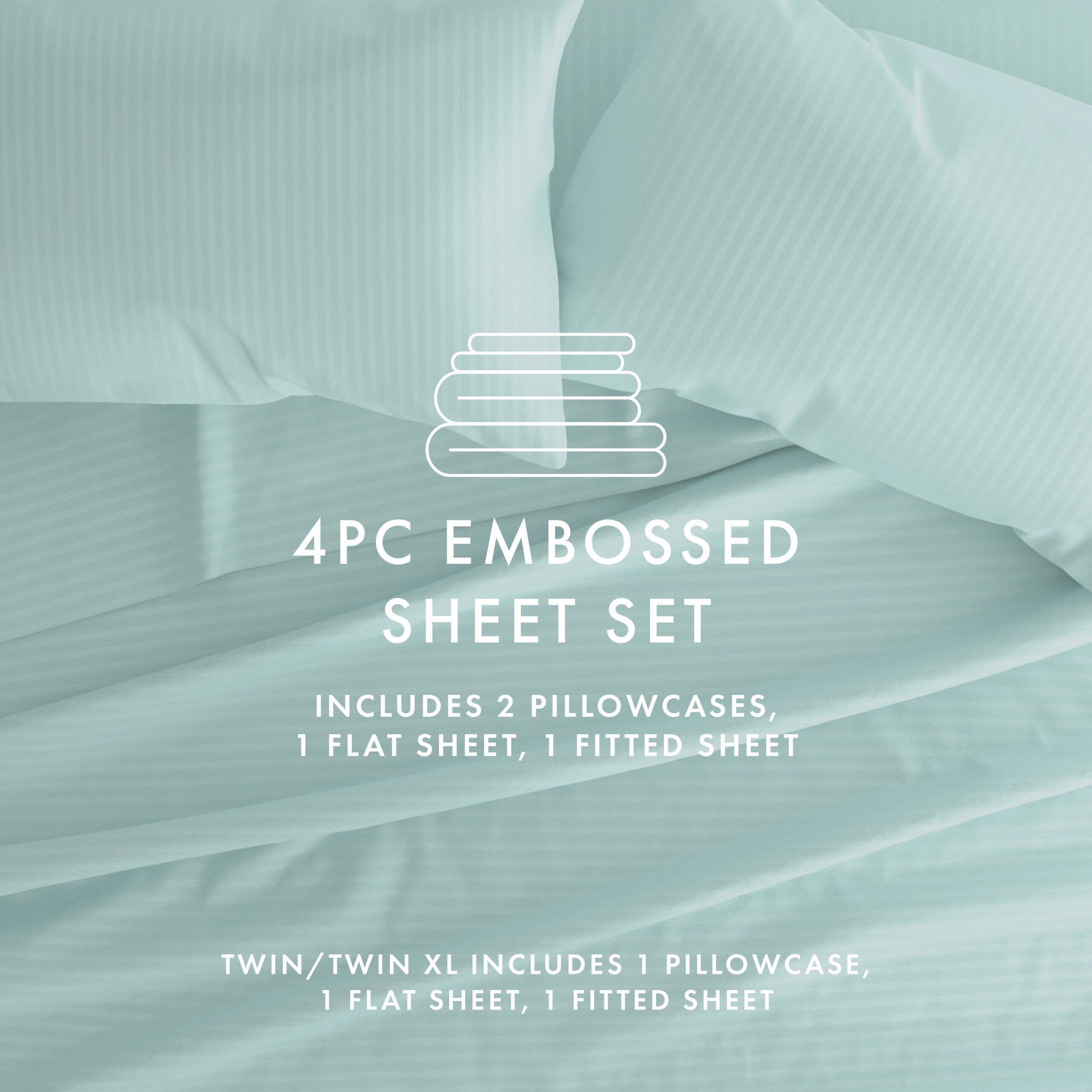 Striped Embossed 4-Piece Sheet Set - Sale