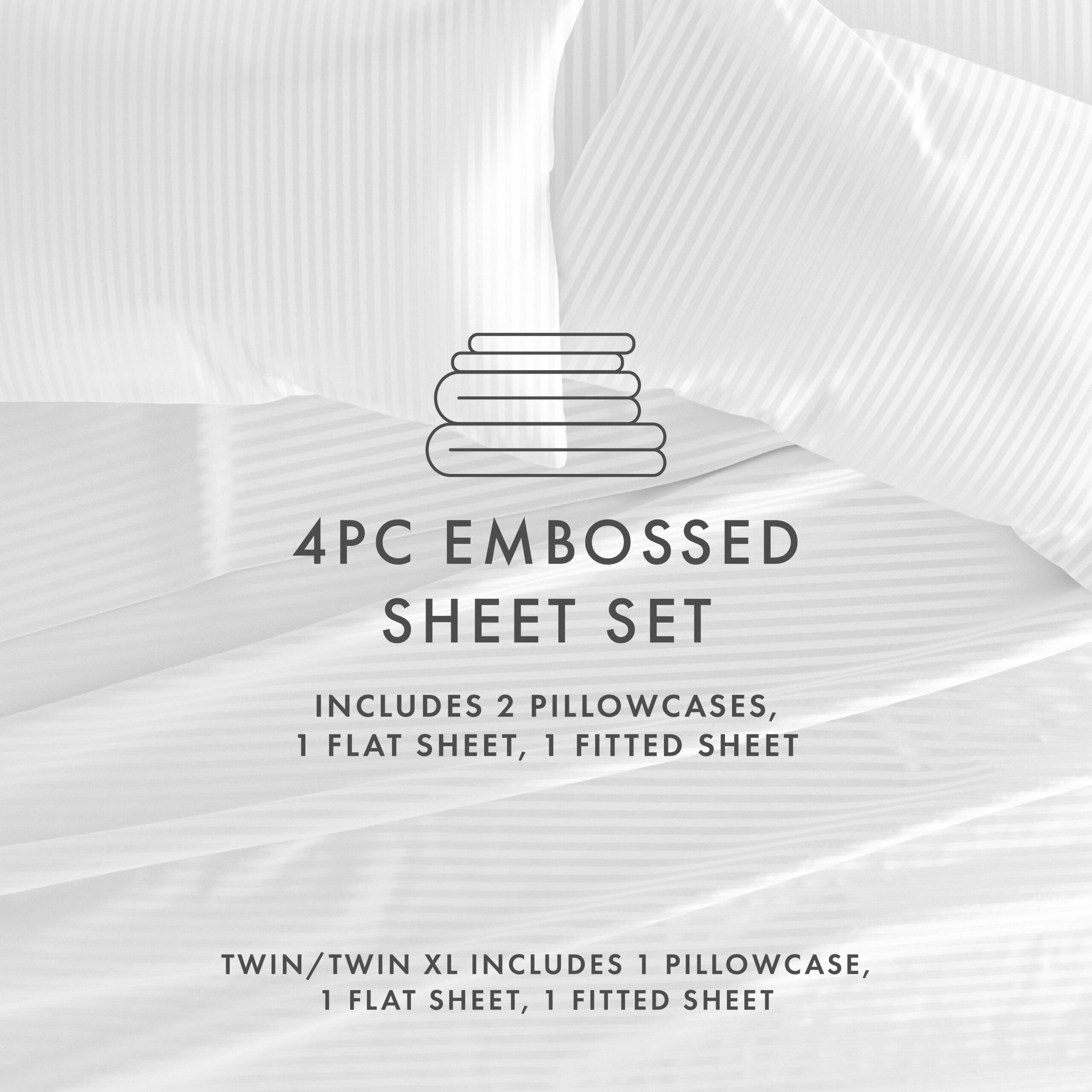 Striped Embossed 4-Piece Sheet Set - Sale