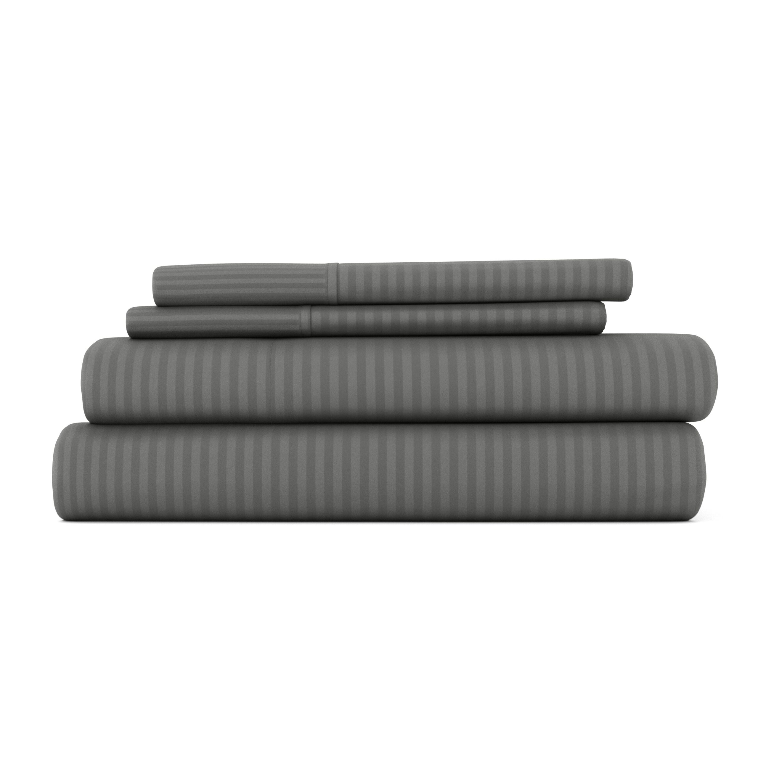 Striped Embossed 4-Piece Sheet Set - Sale