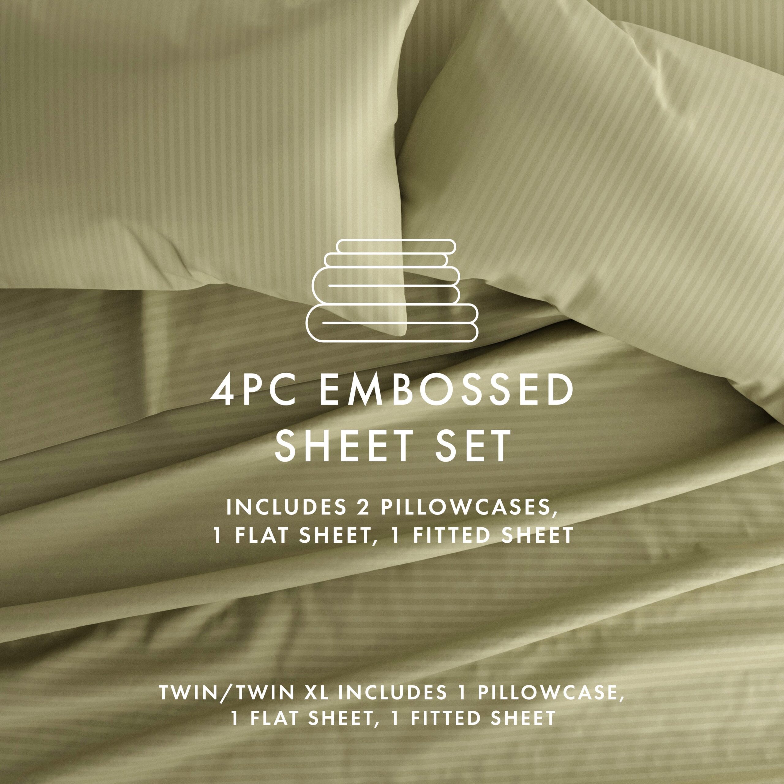 Striped Embossed 4-Piece Sheet Set - Sale