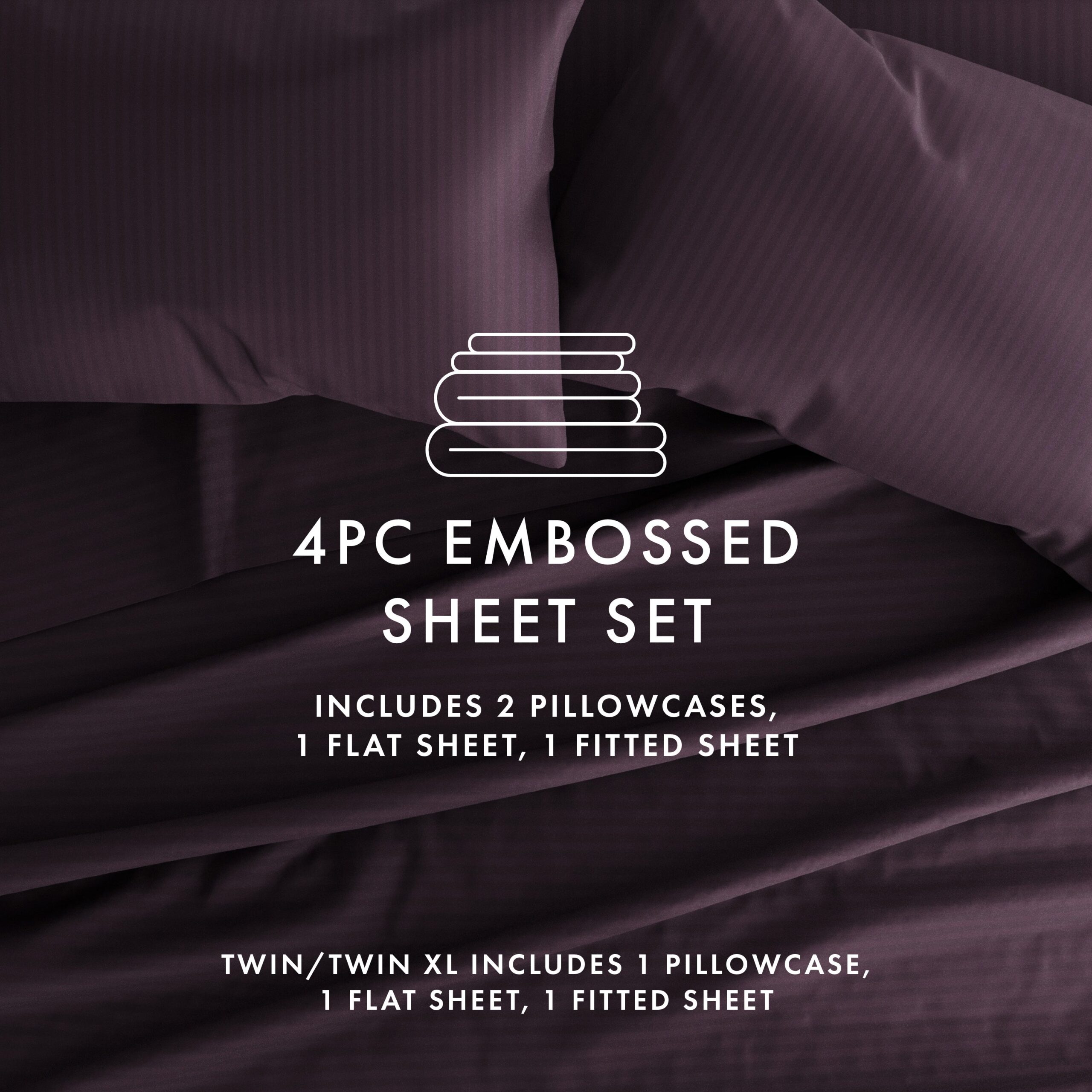 Striped Embossed 4-Piece Sheet Set - Sale